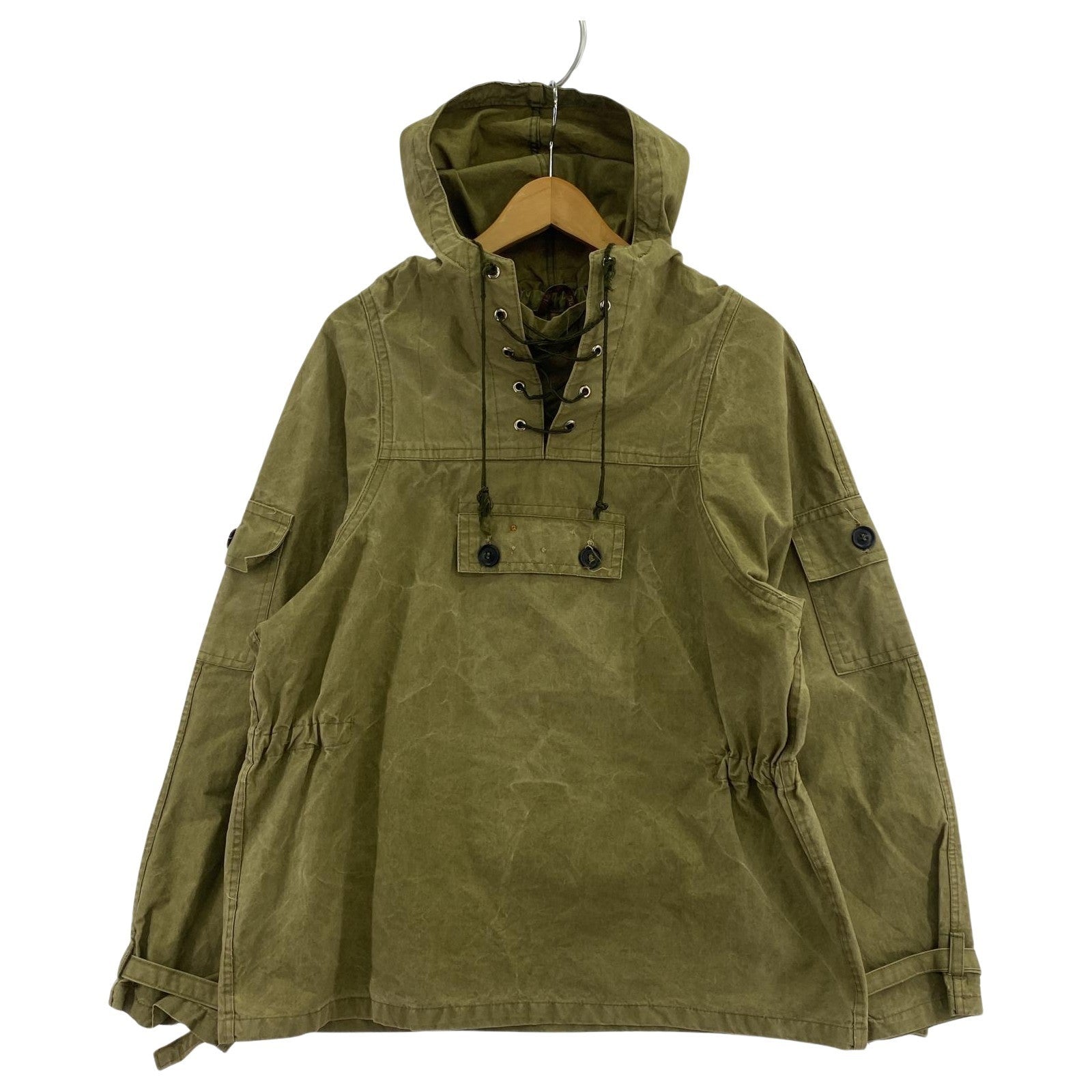 その他アウター VINTAGE ポーランド軍 編み上げ アノラックパーカー オリーブ系