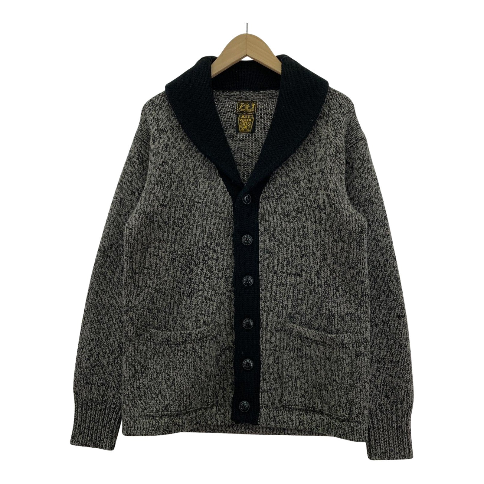 その他アウター CUSHMAN ALL WOOL ショールカラーカーディカ グレー