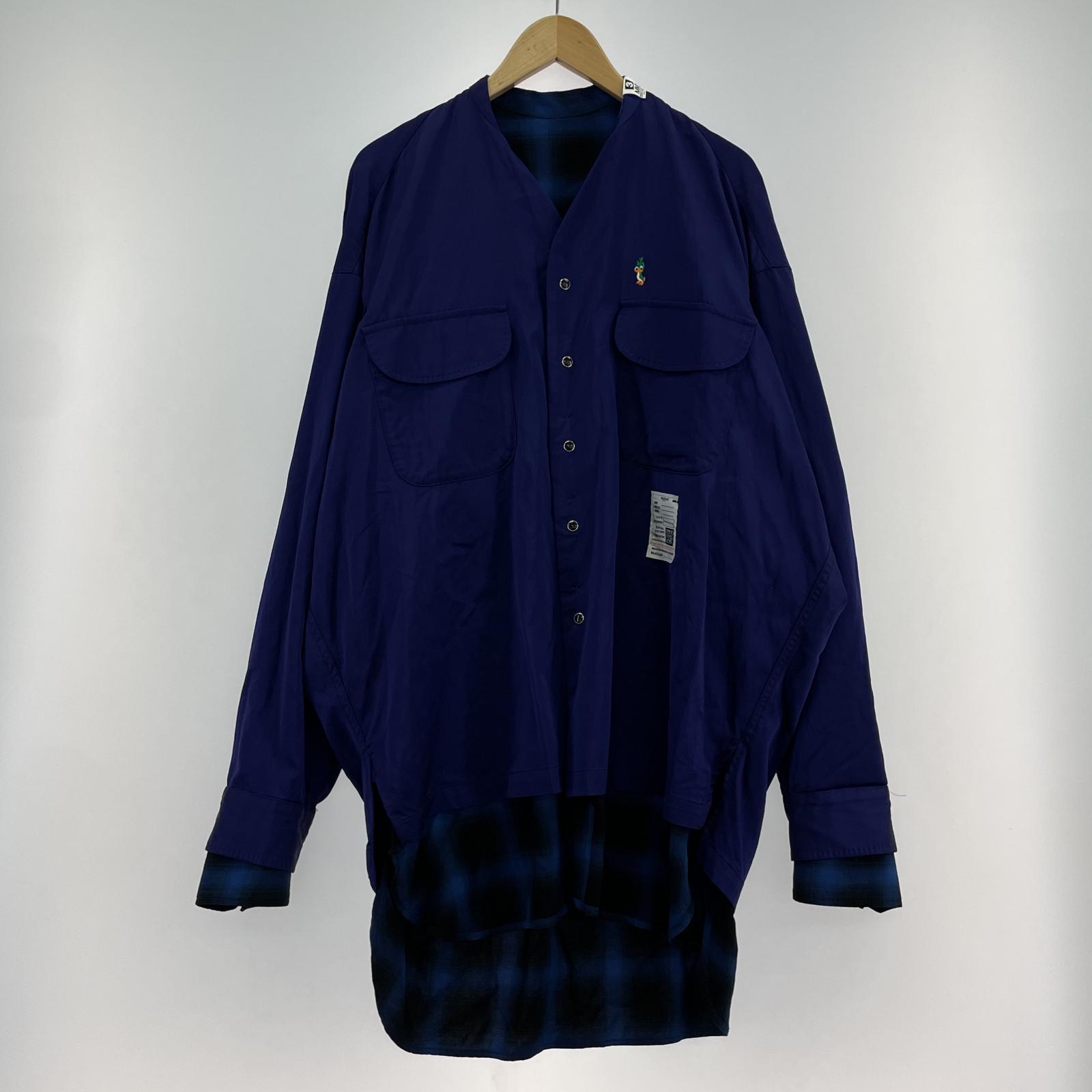 長袖シャツ MIHARA YASUHIRO Reversible Long Sleeve Shirt 青 44 J13SH187 ブルー
