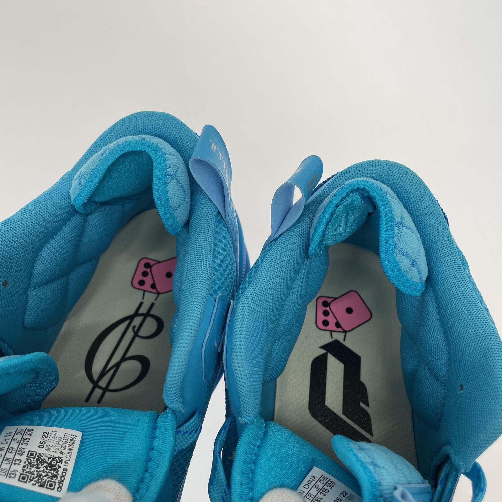 スニーカー adidas Dame 8 Signal Cyan/Silver Metallic/Shock Cyan ブルー
