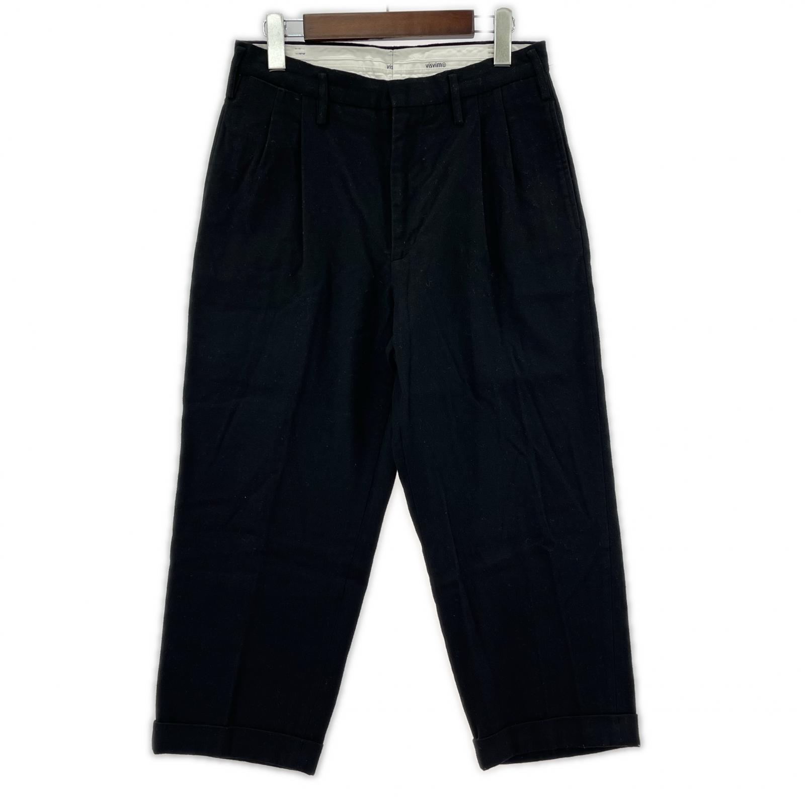 その他ボトムス VISVIM HW PLEATED WIDE SLACKS BLK (1)