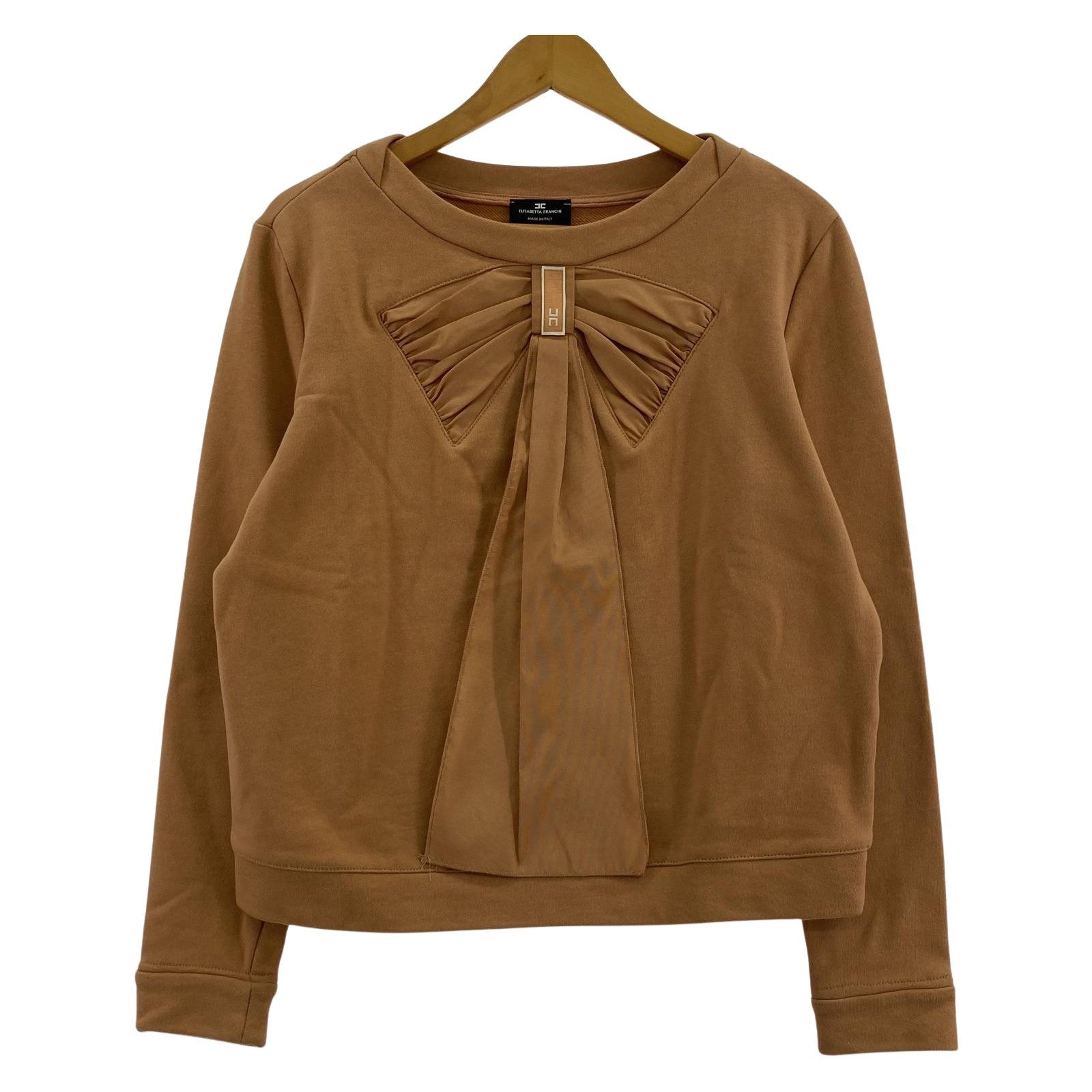 その他トップス ELISABETTA FRANCHI デザインスウェット ベージュ 40 オレンジ