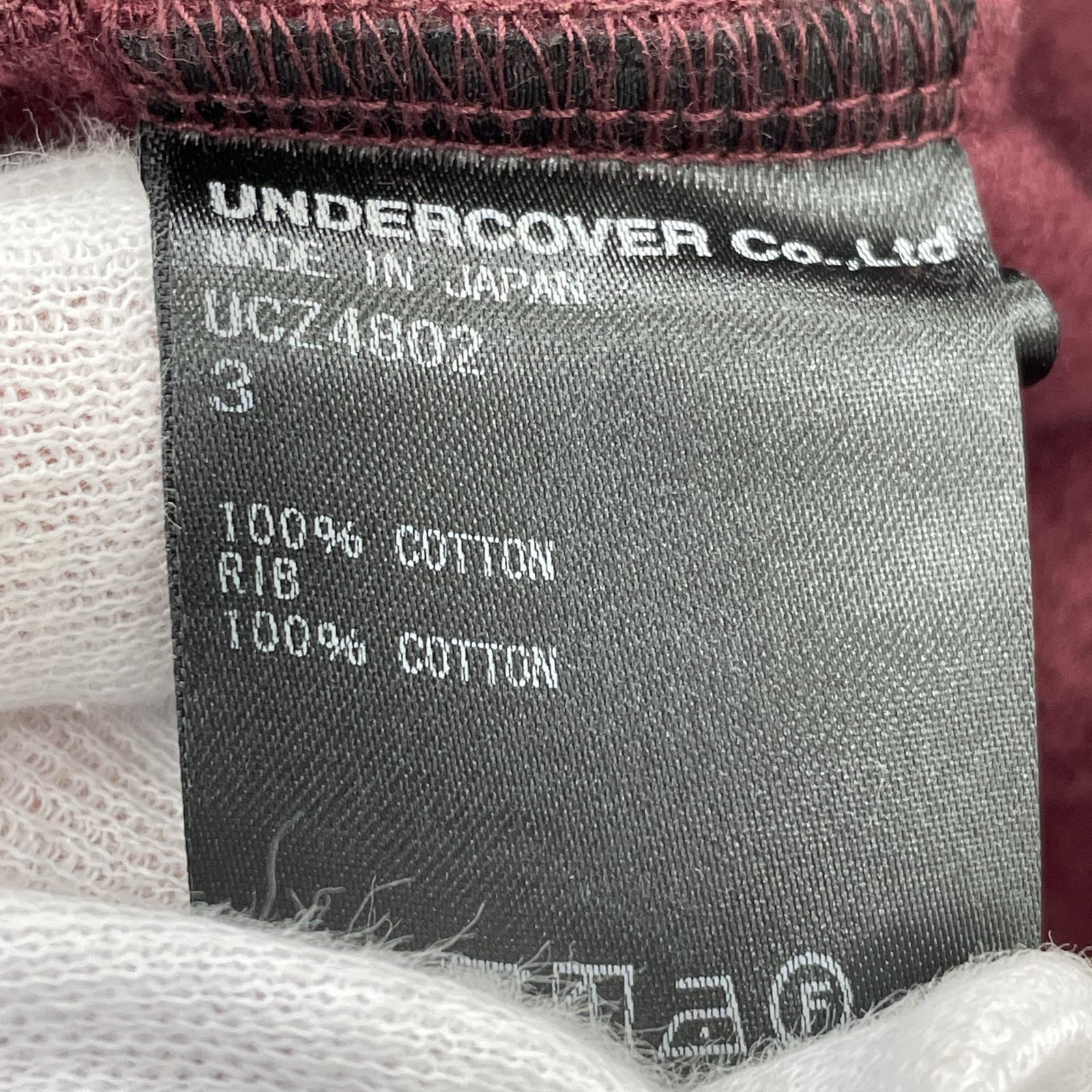 その他アウター UNDERCOVER 20AW FALLEN MAN期 度詰裏毛3Pセットアップ 3/2/F ボルドー 3