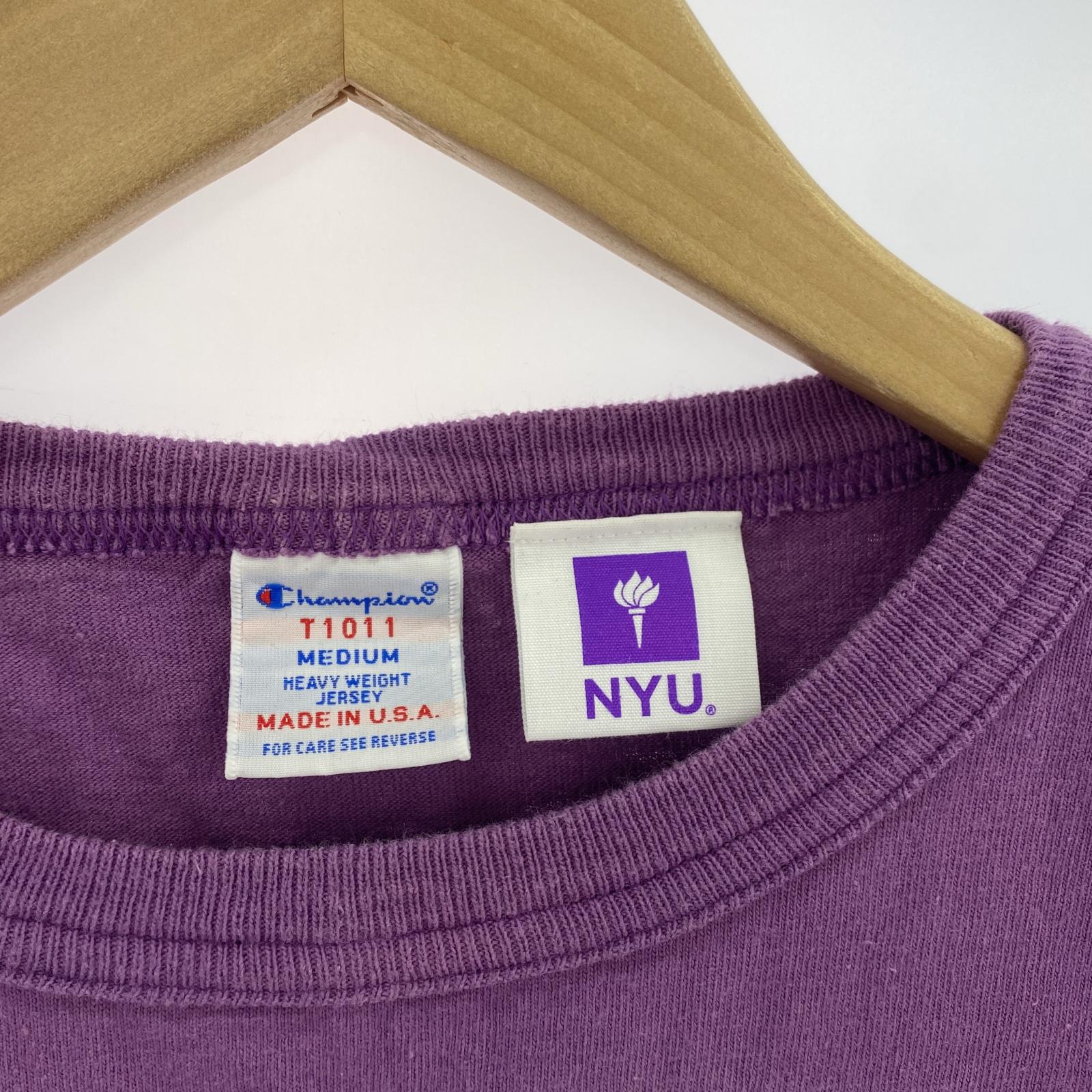 その他トップス Champion USA製 NYUカレッジTee/パープル (M) M パープル