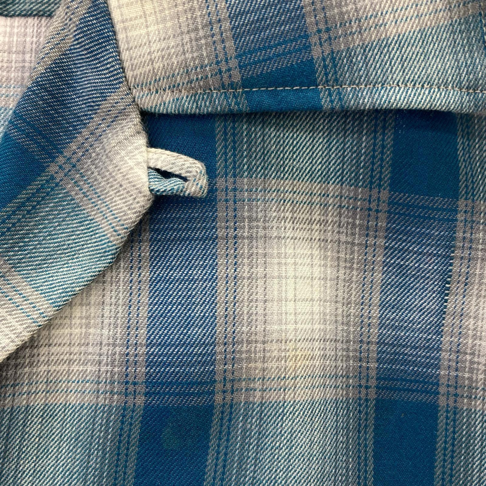 長袖シャツ Golden Needle 70s open collar ombre check shirt M M