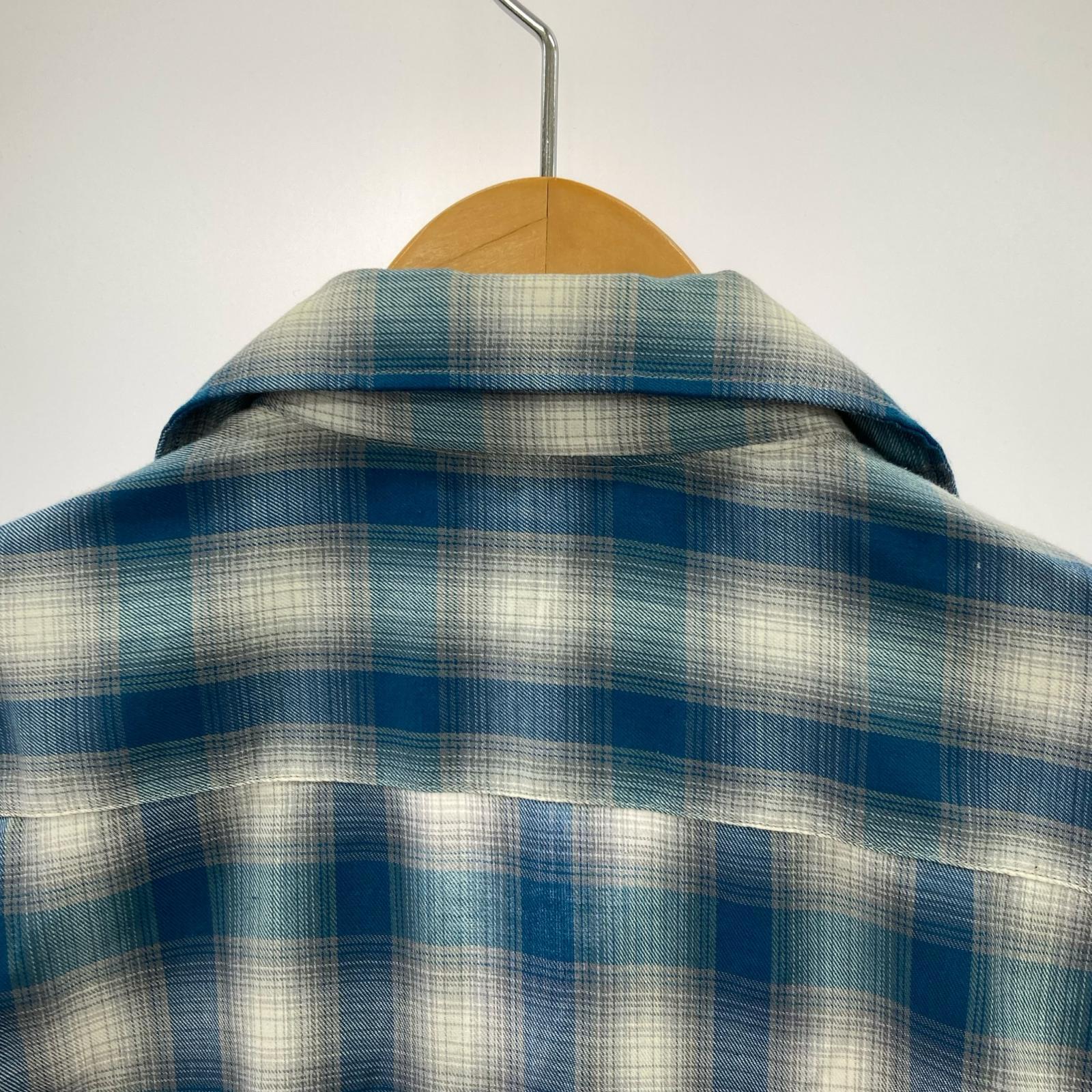 長袖シャツ Golden Needle 70s open collar ombre check shirt M M