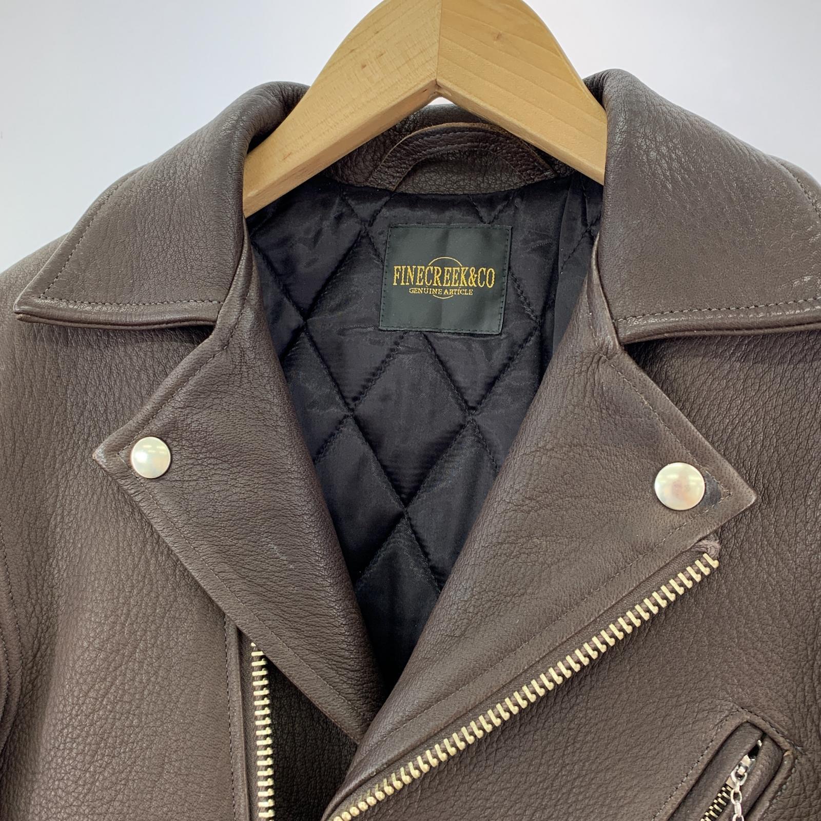 その他アウター FINE CREEK&CO ACJK045 5th LEON Deer ダブルライダースジャケット (38) 38 ブラウン