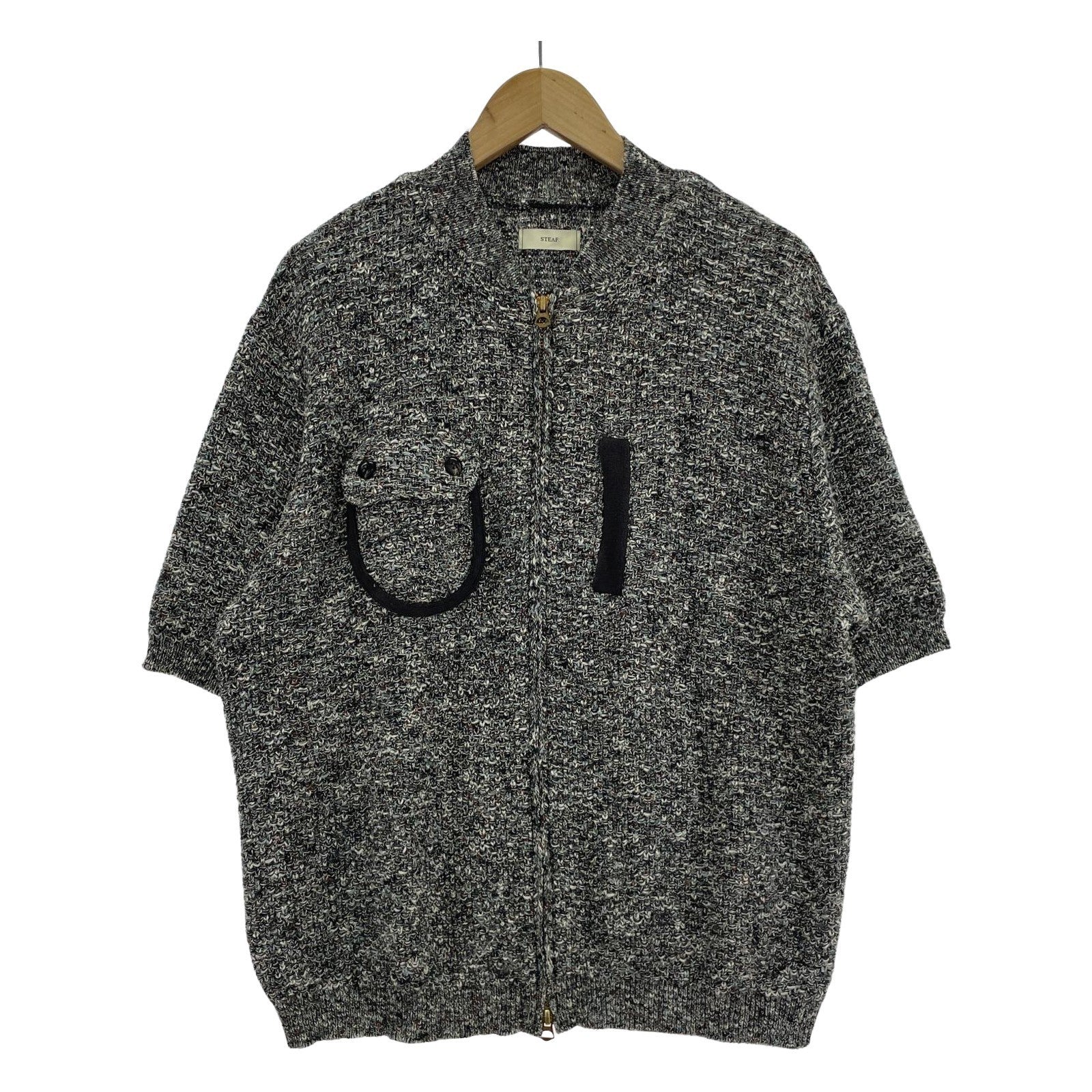 その他トップス STEAF S/S ジップニット CCL M M グレー