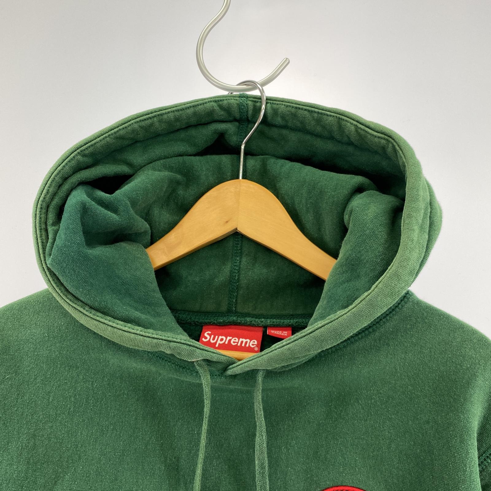 その他トップス Supreme logo hooded GREEN RED M M グリーン