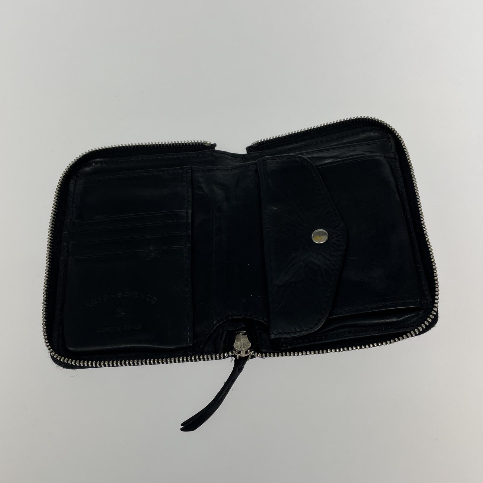 コインケース ARTS & SCIENCE ラウンドジップ コンパクトウォレット BLK ブラック