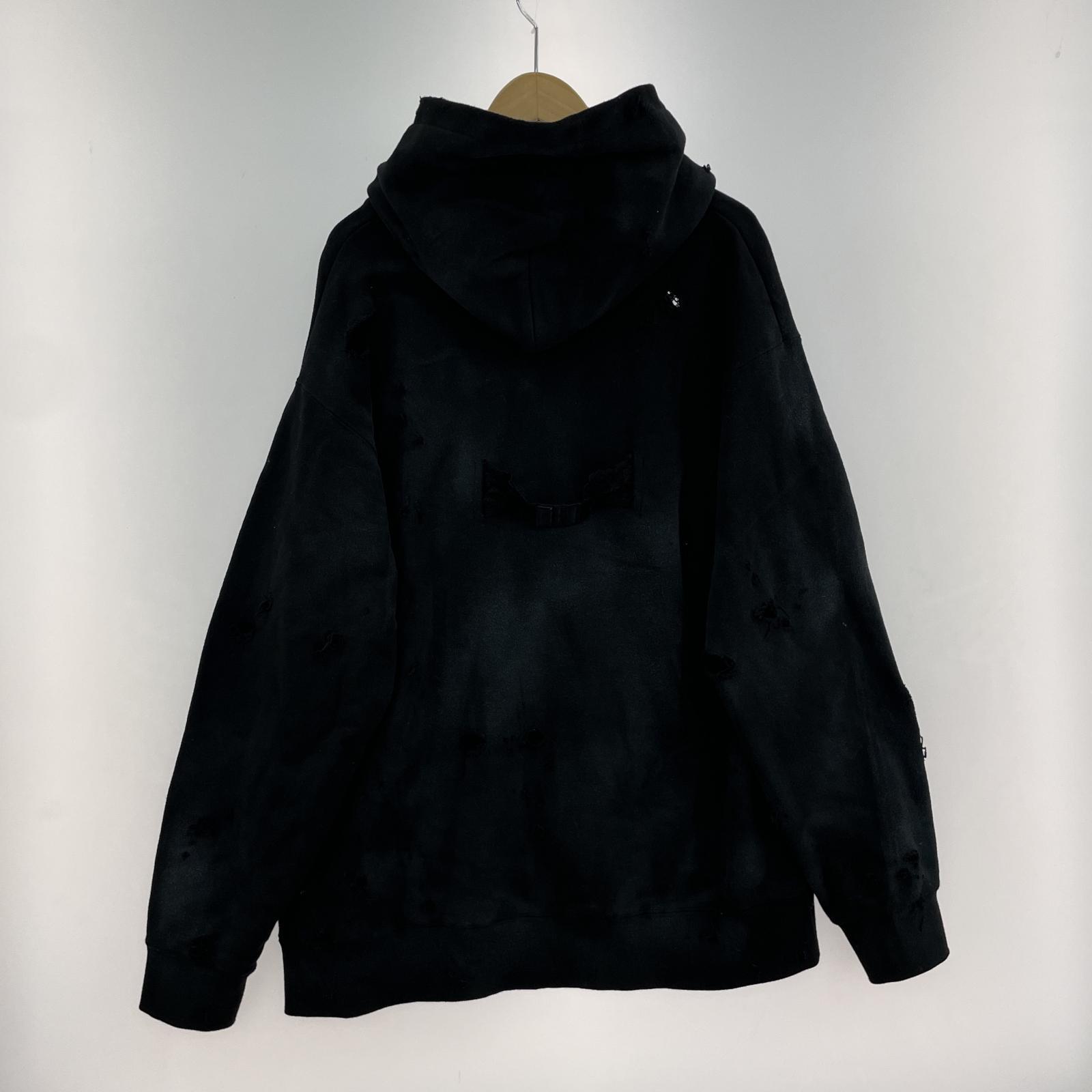 その他トップス emary ダメージ加工パーカー/F ブラック