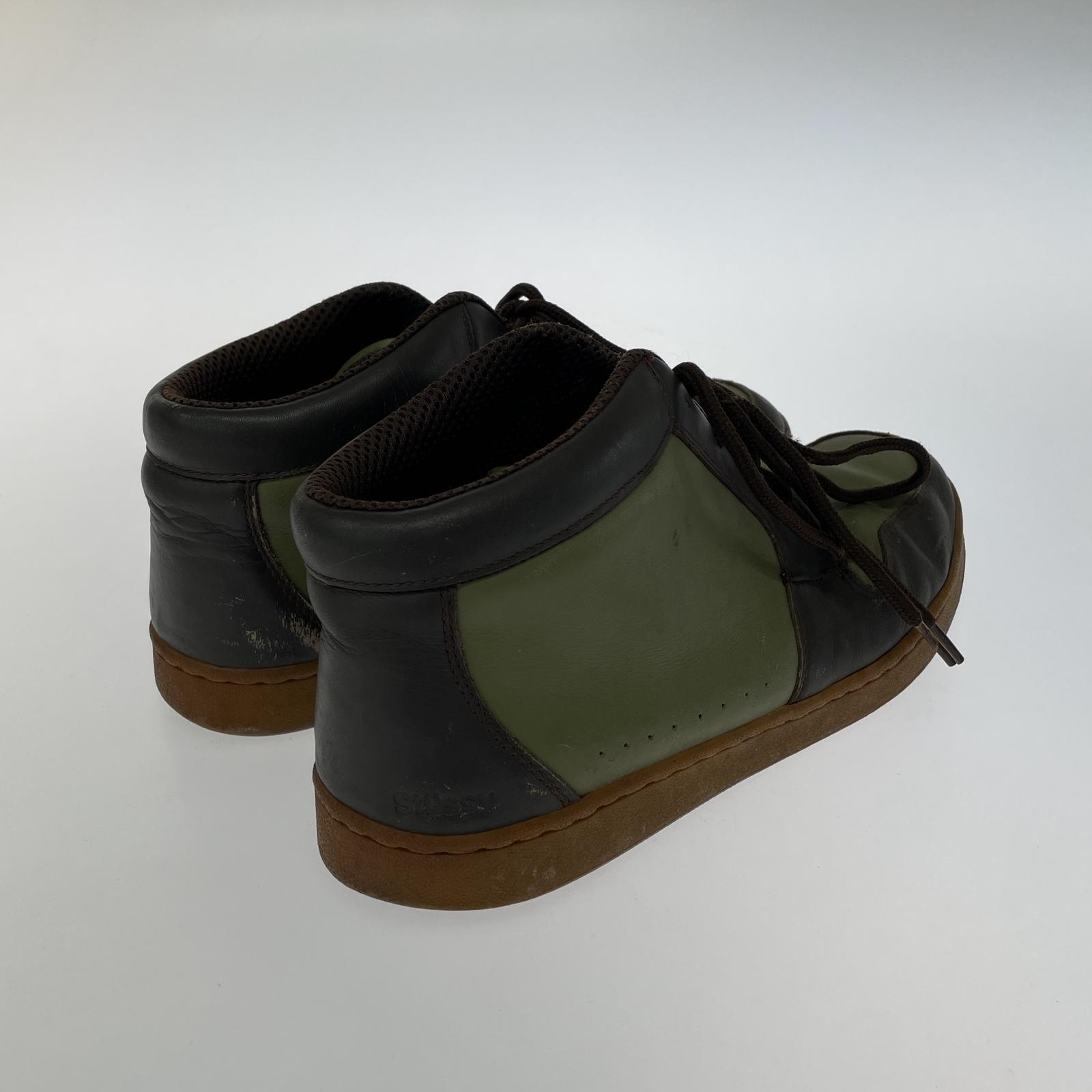 スニーカー STUSSY 90s 紺タグ IMPERIAL レザースニーカー グリーン
