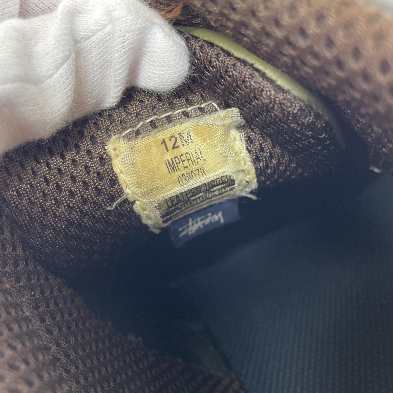 スニーカー STUSSY 90s 紺タグ IMPERIAL レザースニーカー グリーン