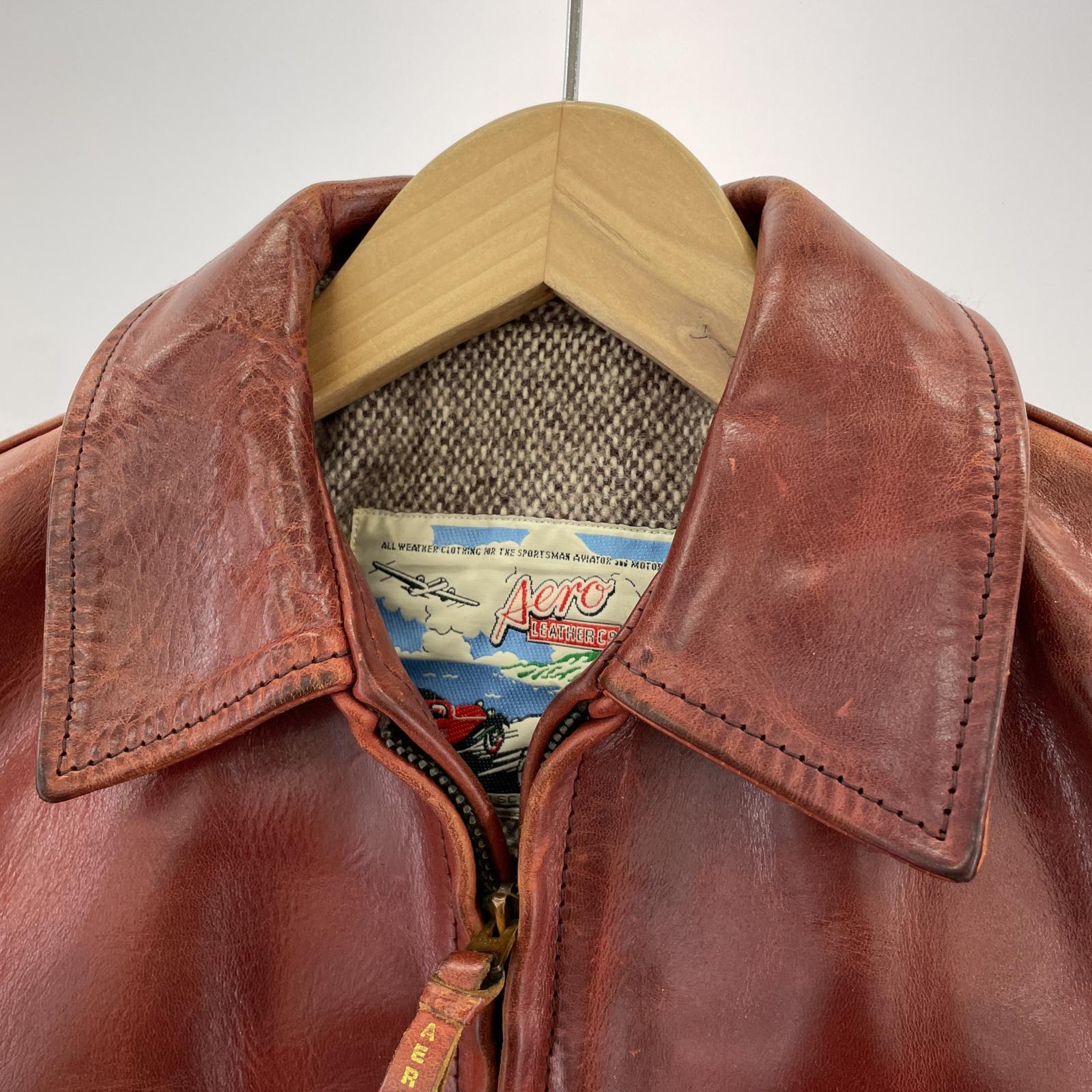 その他アウター AERO LEATHER ハイウェイマン レザージャケット 茶 36 ブラウン