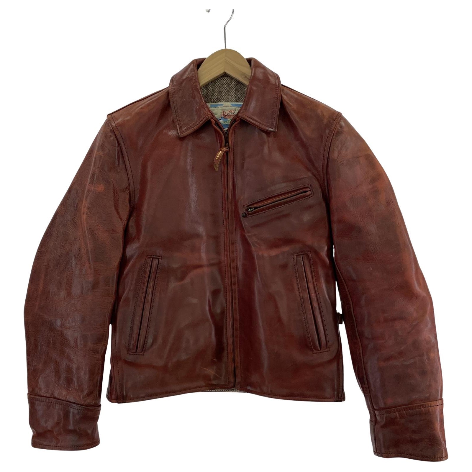 その他アウター AERO LEATHER ハイウェイマン レザージャケット 茶 36 ブラウン
