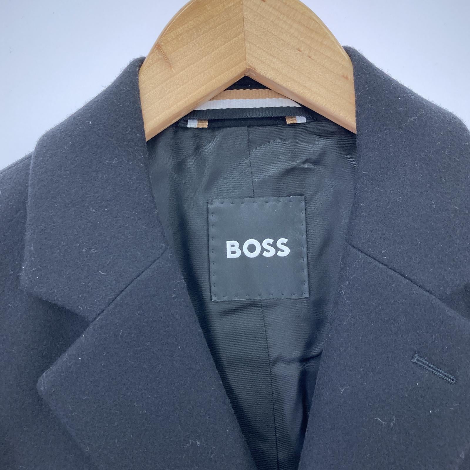 その他アウター HUGO BOSS チェスターコート 44 ブラック ブラック