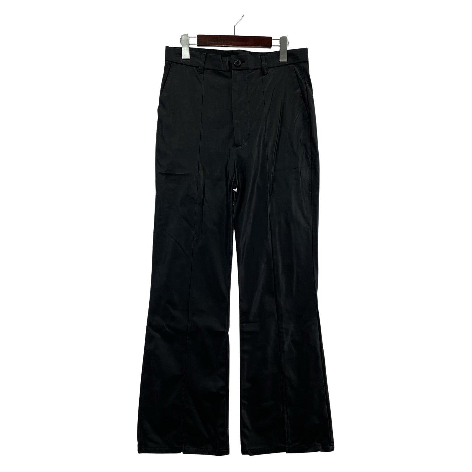 その他ボトムス Yohki フェイクレザーフレアパンツ ブラック (3) ブラック