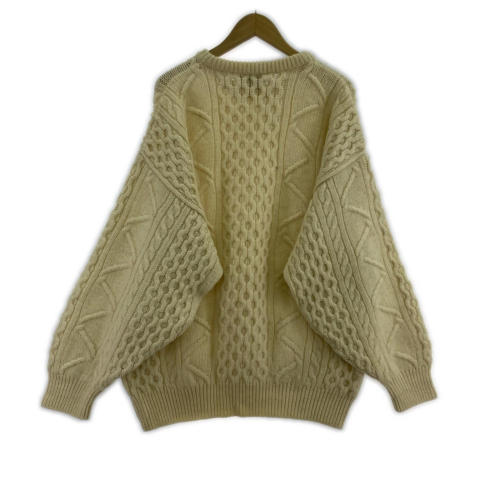 その他トップス OLD・VINTAGE England製 ケーブルニット L L ホワイト