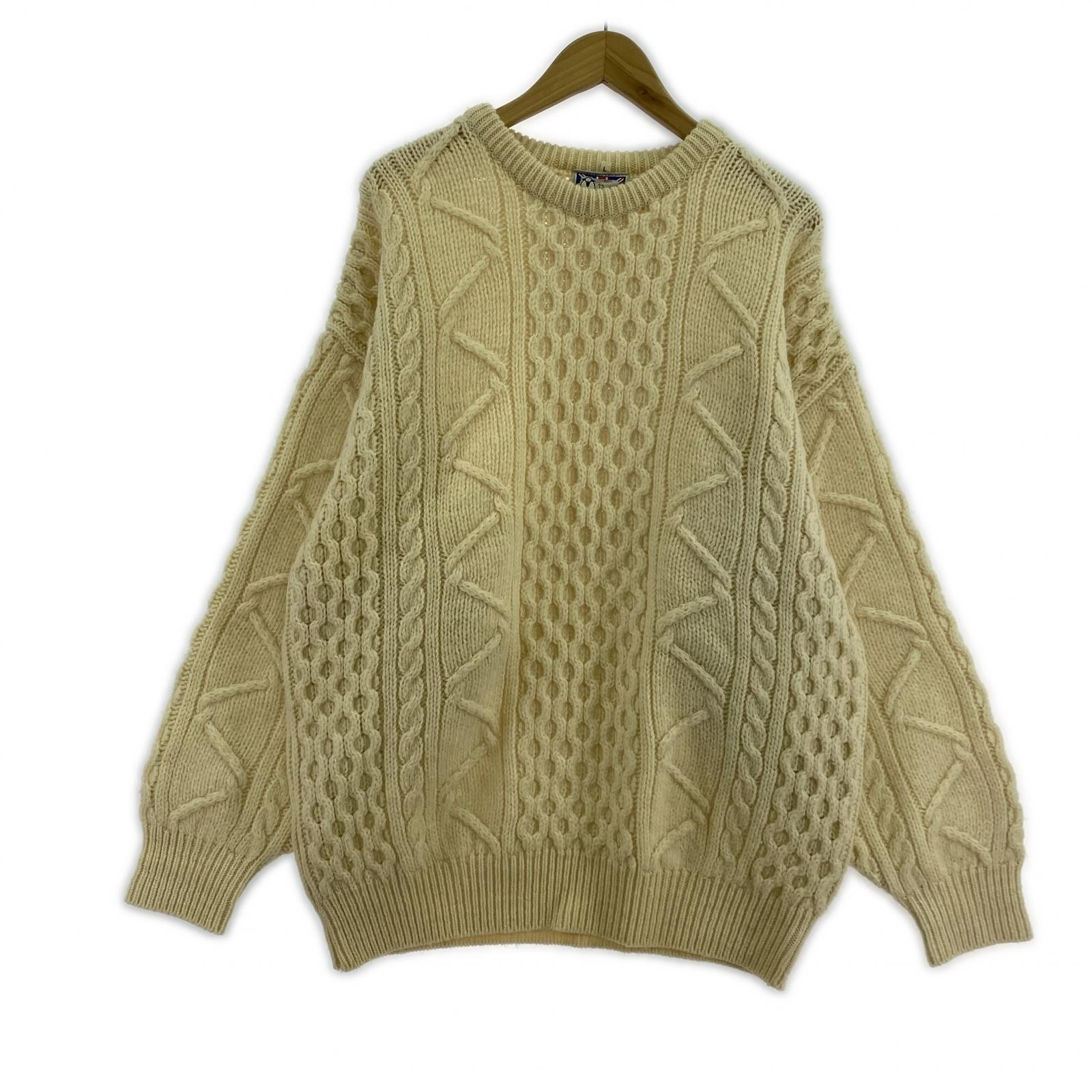 その他トップス OLD・VINTAGE England製 ケーブルニット L L ホワイト