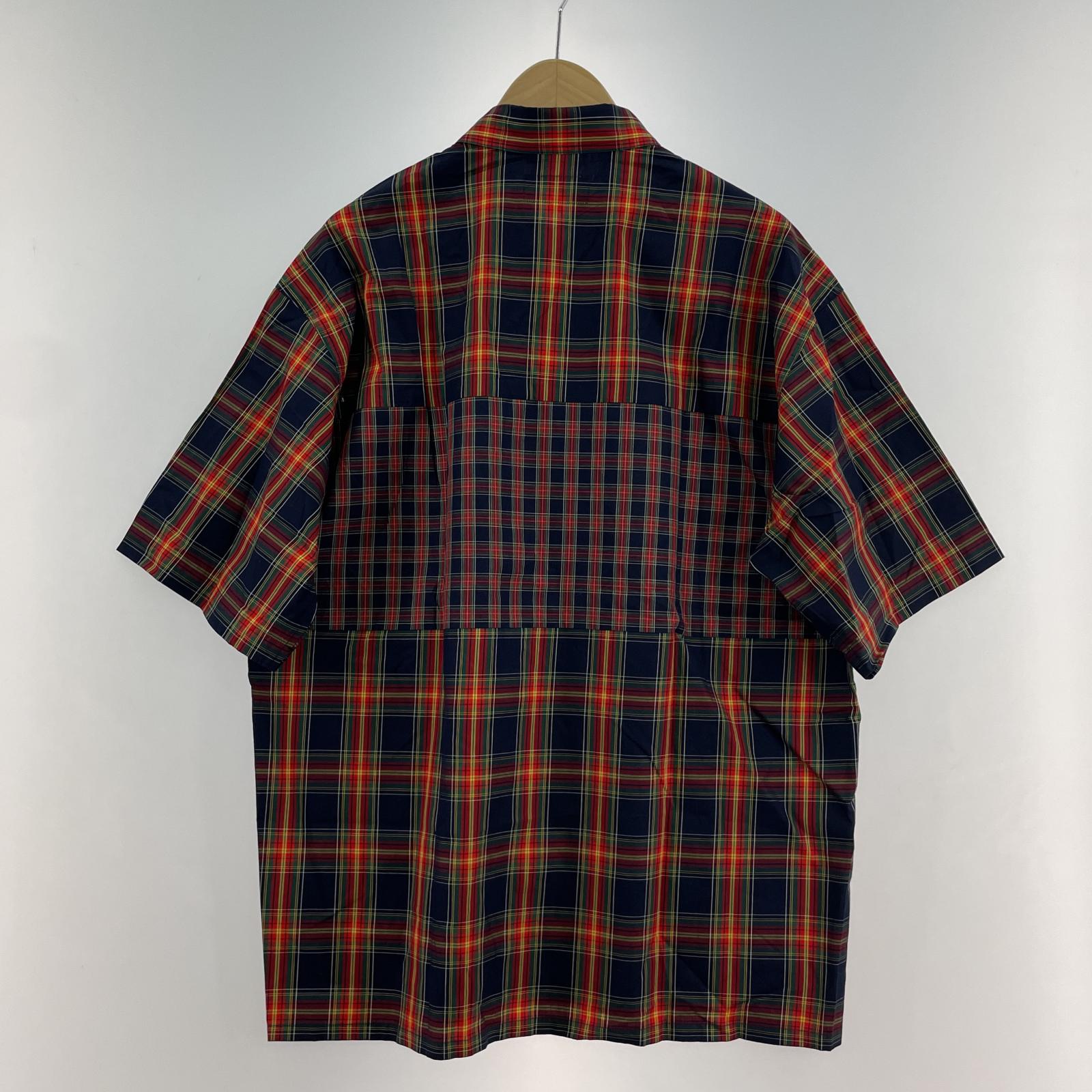 長袖シャツ BOTT パネル切替 SSチェックシャツ (XL)