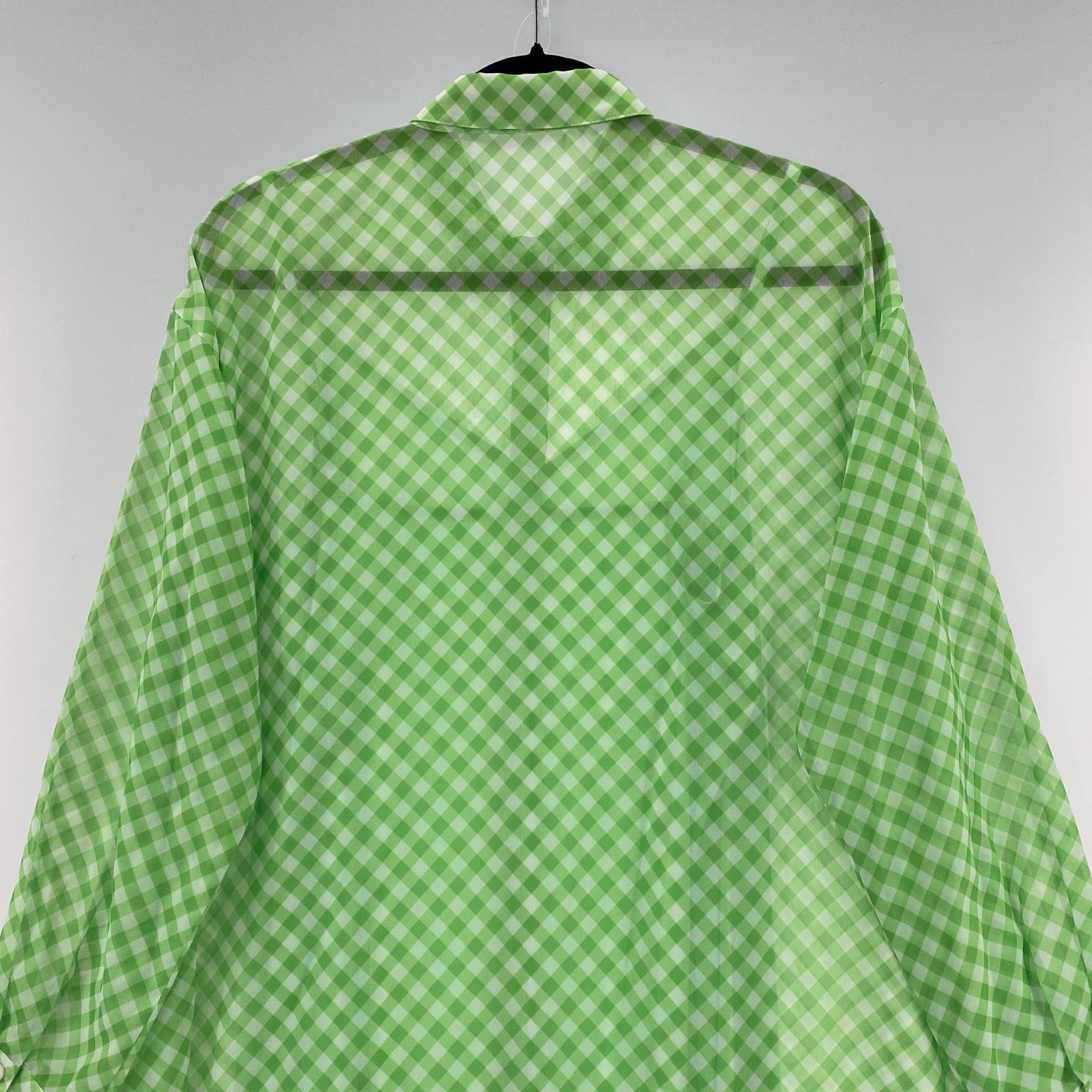 ワンピース GINGHAM CHECK SHIRT DRESS 緑 M グリーン