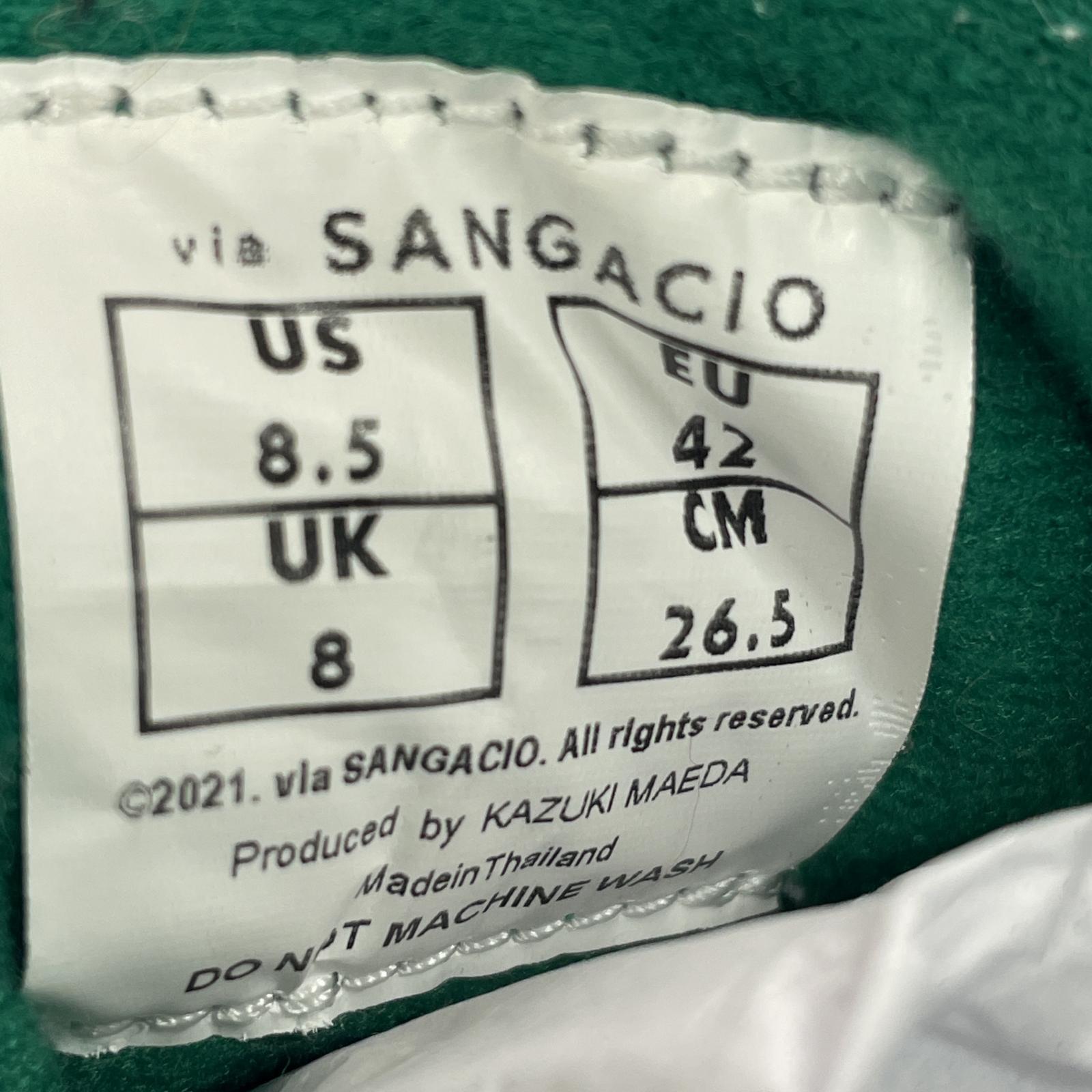 スニーカー SANGACIO/スニーカー/26.5cm/白×緑 26.5cm (US8 1/2 UK8 EU43)
