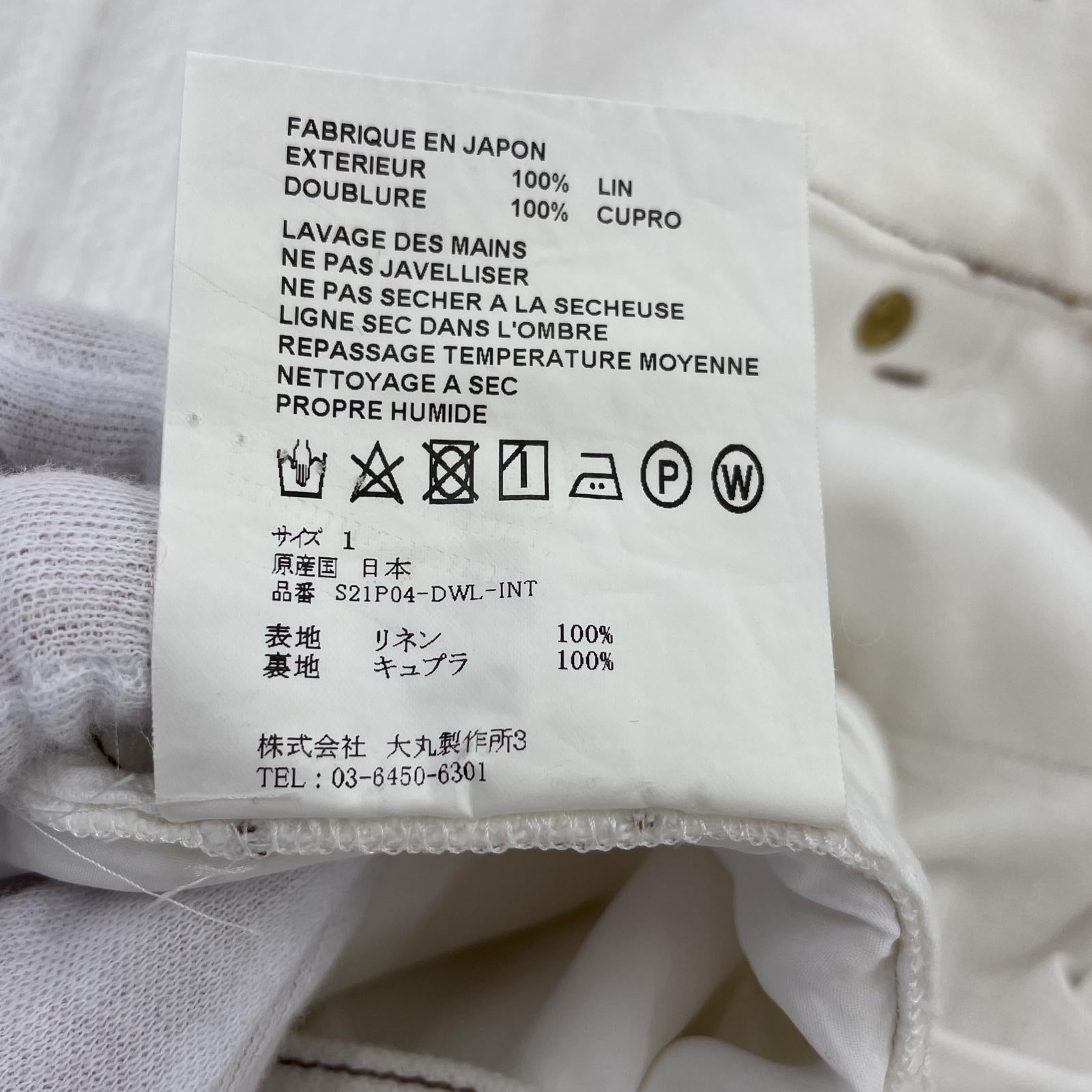 その他ボトムス OVERCOAT リネンパンツ 1 ホワイト 1 ホワイト