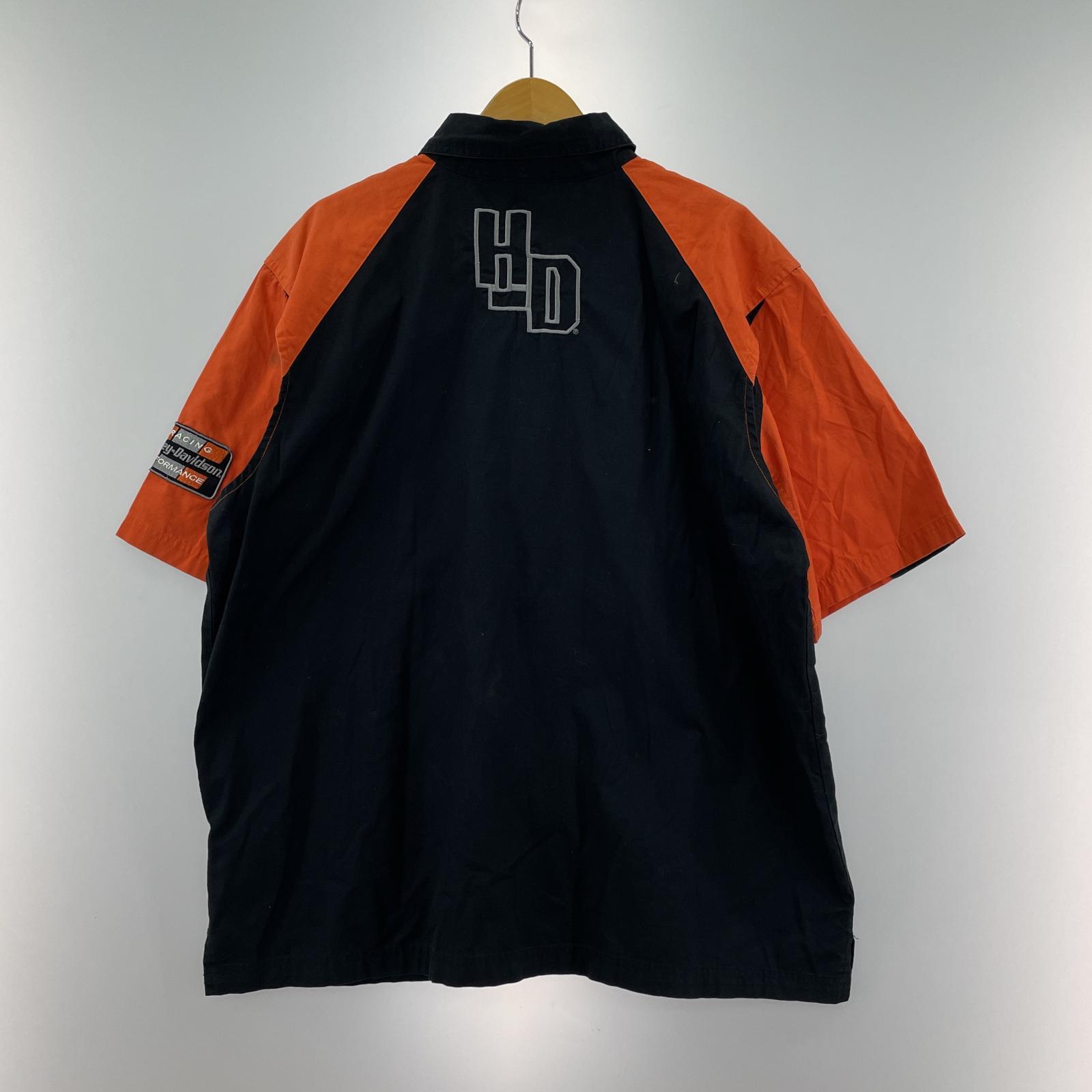 長袖シャツ Harley-Davidson ロゴ刺繍 S/S シャツ (XL) LL ブラック