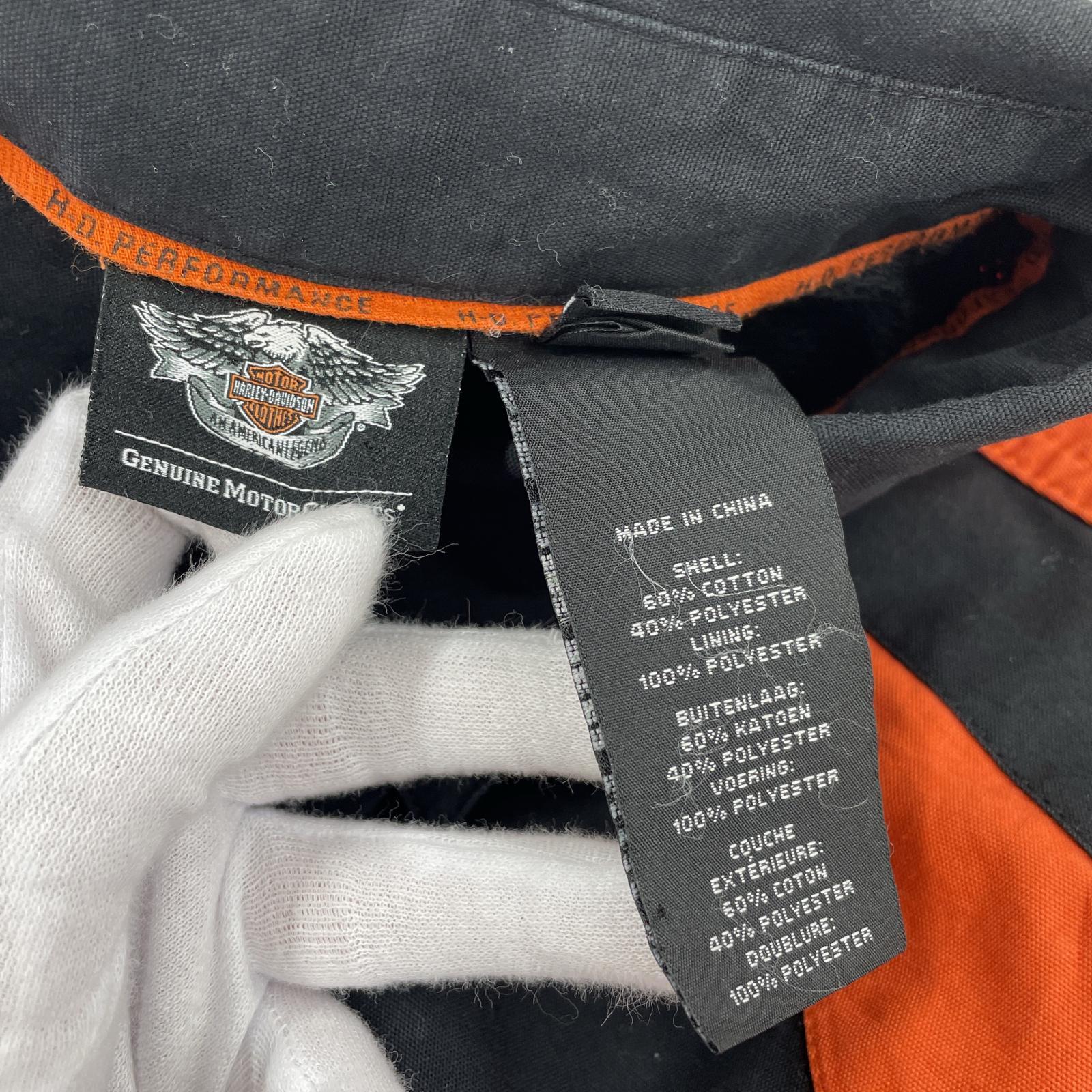 長袖シャツ Harley-Davidson ロゴ刺繍 S/S シャツ (XL) LL ブラック