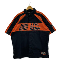 長袖シャツ Harley-Davidson ロゴ刺繍 S/S シャツ (XL) LL ブラック