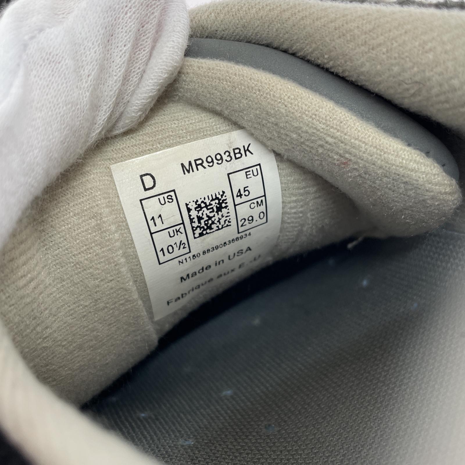 スニーカー NEW BALANCE MR993BK 29.0cm 29cm (US11 UK10 1/2 EU48) ブラック