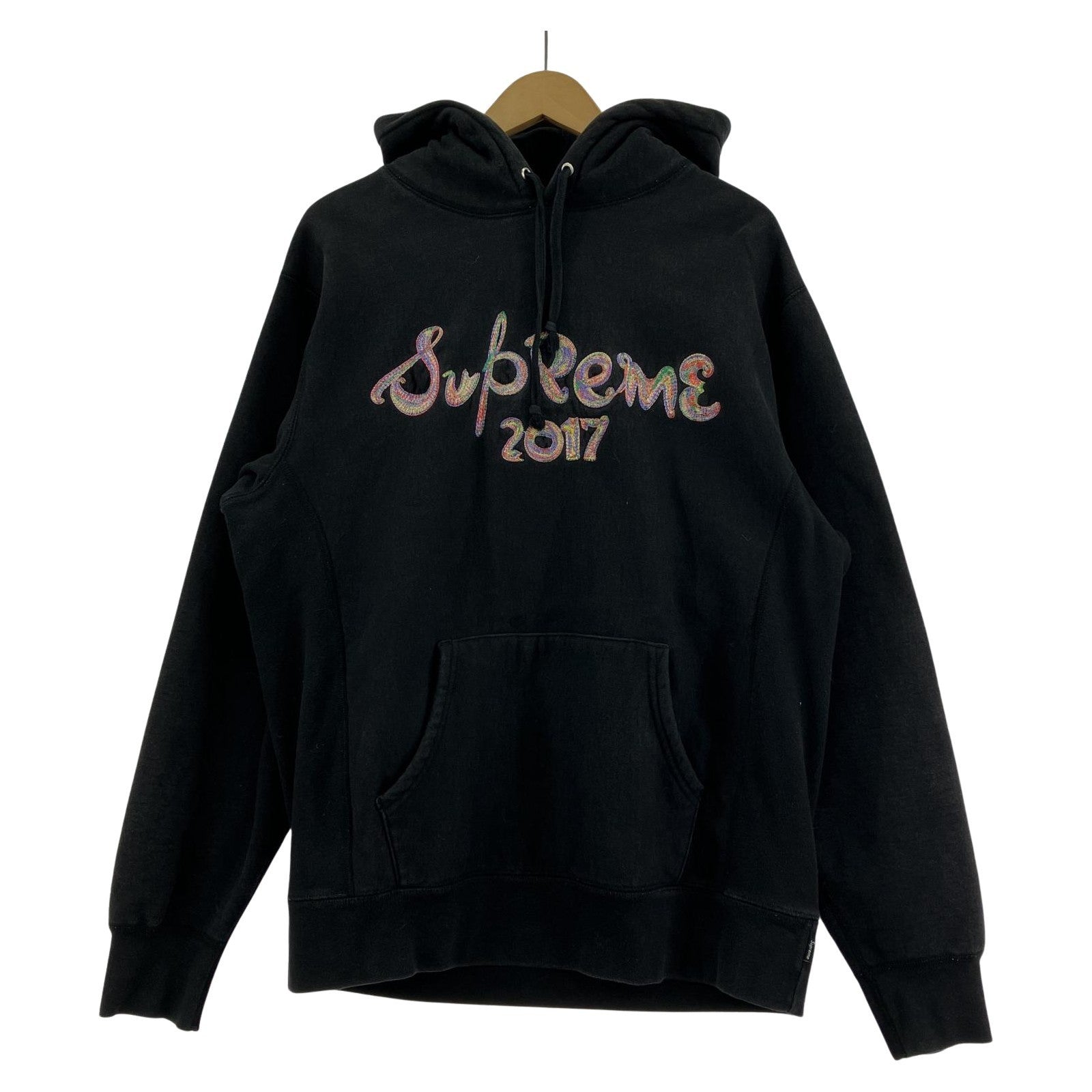 その他トップス Supreme 17AW Brush Logo Hooded sweatshirt 黒 (L) L ブラック