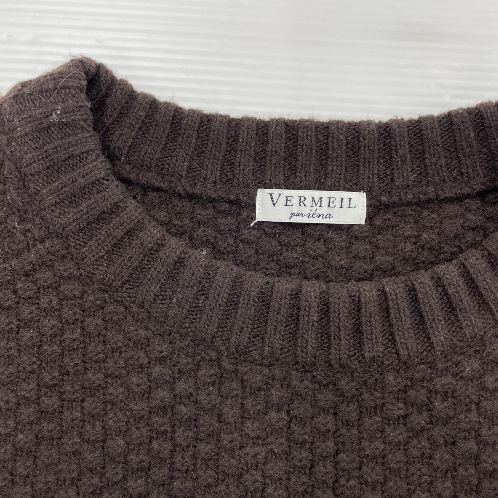 その他トップス VERMEIL クルーネックニット ブラウン 21-080-938-3750-3-0 ブラウン