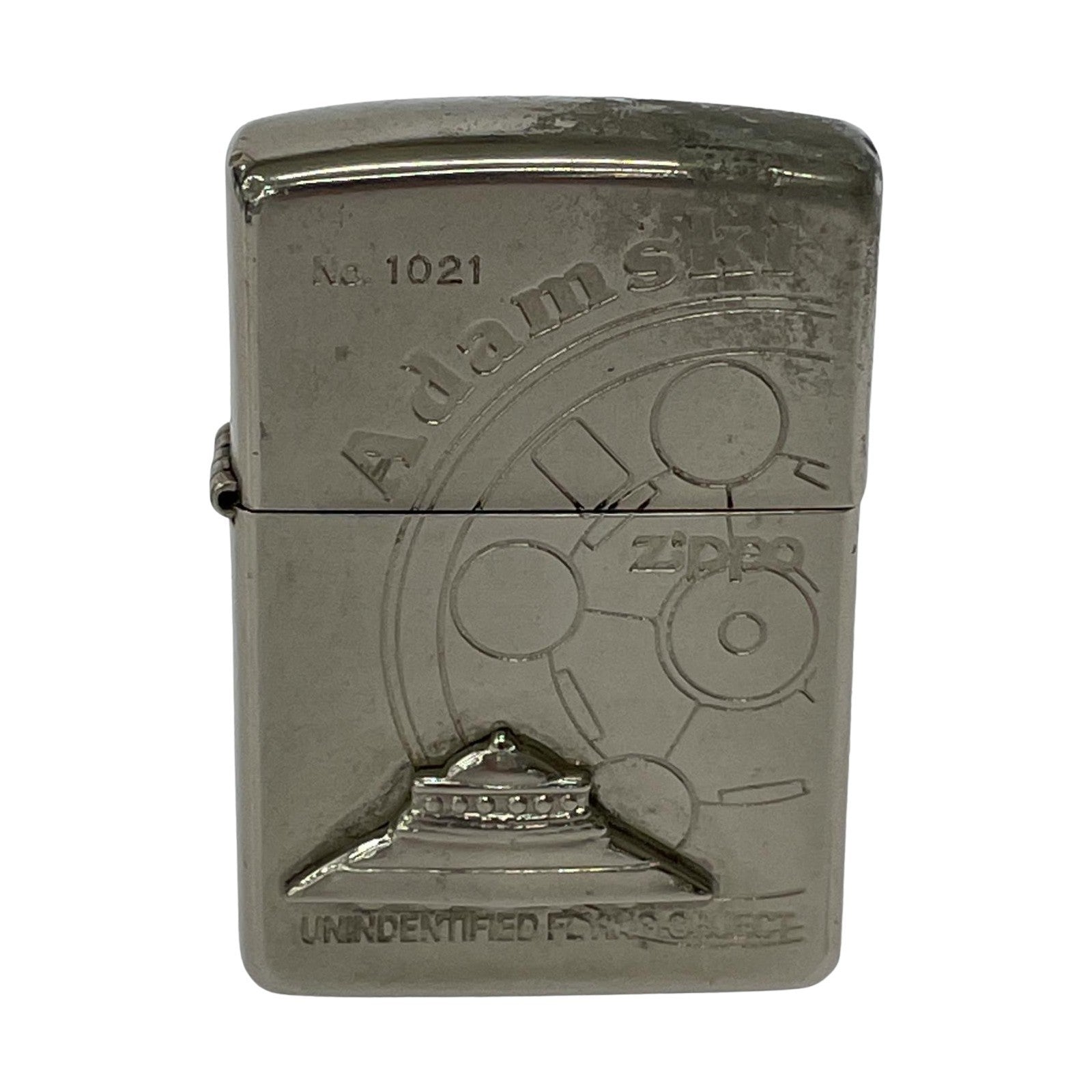 ライター ZIPPO 96年製 アダムスキー オイルライター シルバー