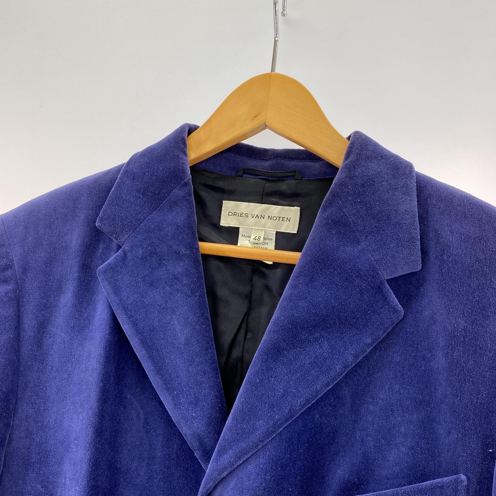 その他アウター DRIES VAN NOTEN ライカ期 ベルベットセットアップ 48 ブルーパープル