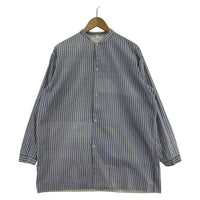長袖シャツ OLD EURO L/Sスタンドカラーストライプシャツ ブルー