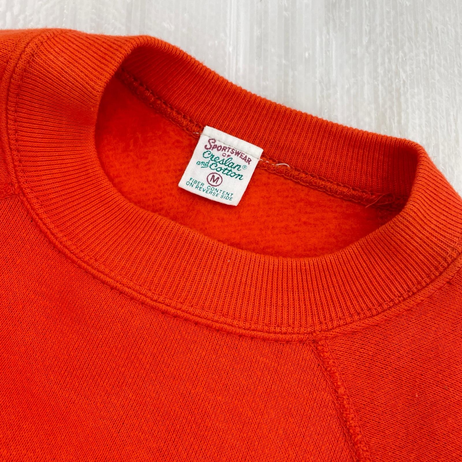 その他トップス 70s SPORTSWEAR CRESLAN AND COTTON Raglan Sweat M M オレンジ