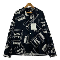 長袖シャツ FLAGSTUFF×SONIC YOUTH 総柄オープンカラーシャツ M ホワイト M ブラック