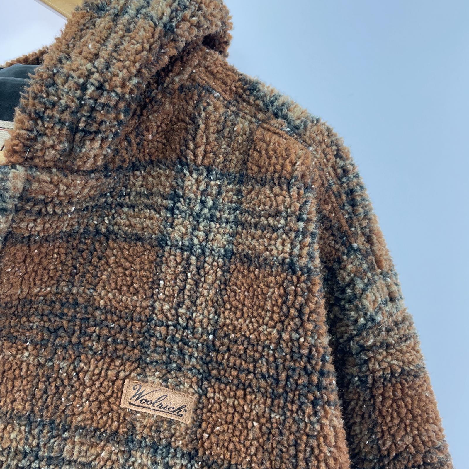 その他アウター WOOLRICH 90s 総柄ボアジップジャケット 茶 (S) S ブラウン