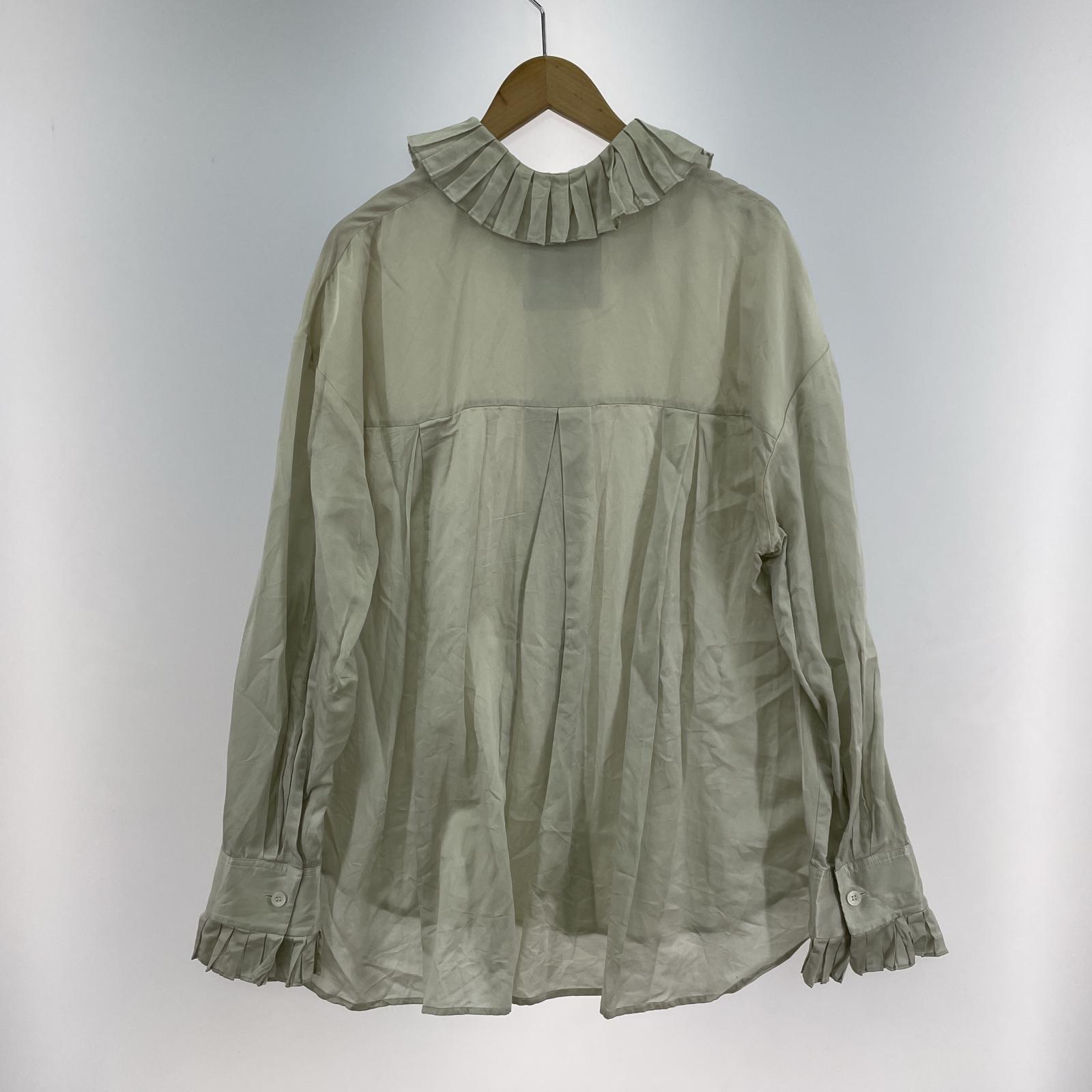 長袖シャツ NEU_IN シルクフリルシャツ M グリーン 23AWPNT05 M