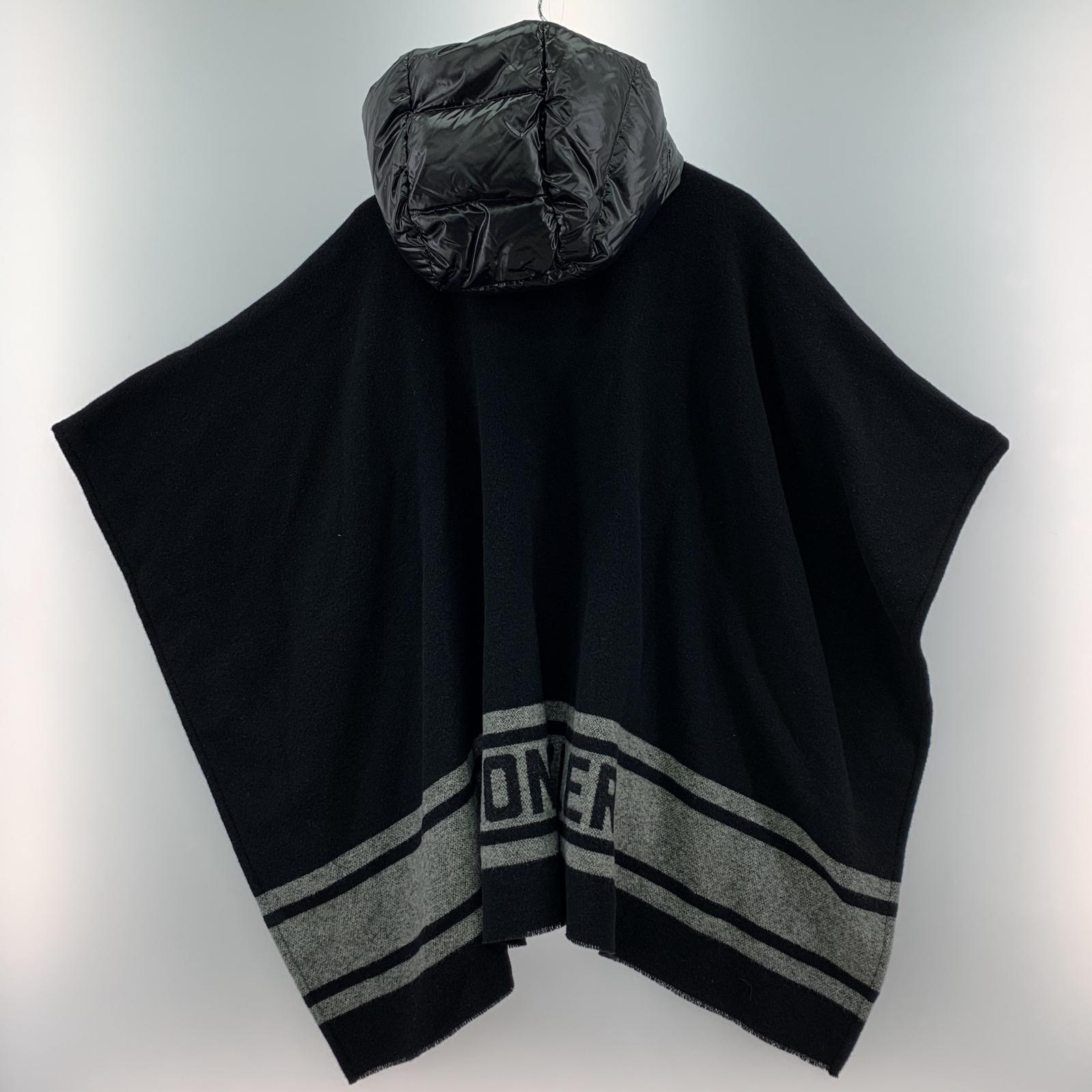 その他アウター MONCLER ダウン入りフード付きウールニットポンチョ ブラック 3G500-0P592 ブラック