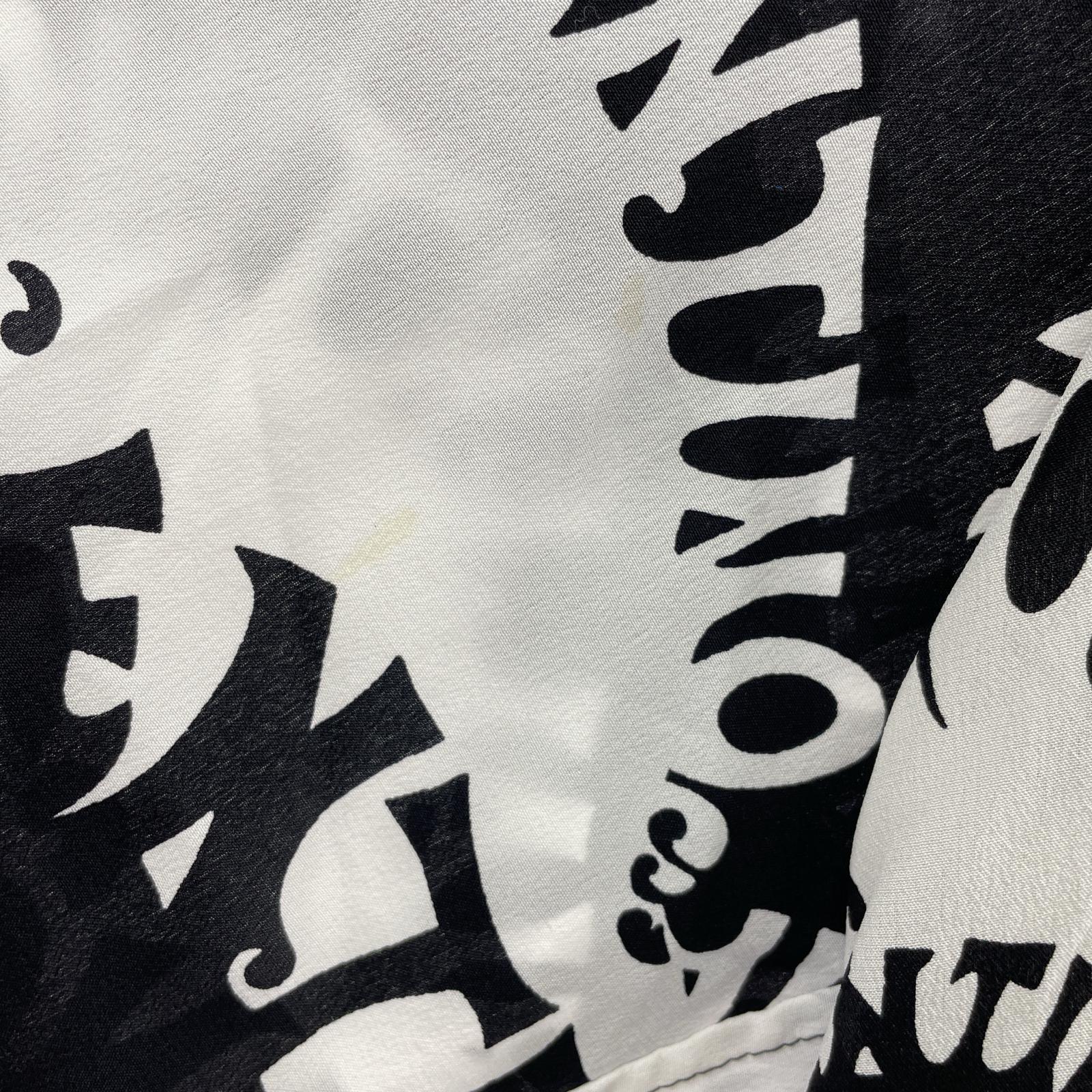 長袖シャツ VALENTINO 22SS 総柄 シルクS/Sオープンカラーシャツ 48 ホワイトブラック