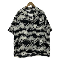 長袖シャツ VALENTINO 22SS 総柄 シルクS/Sオープンカラーシャツ 48 ホワイトブラック