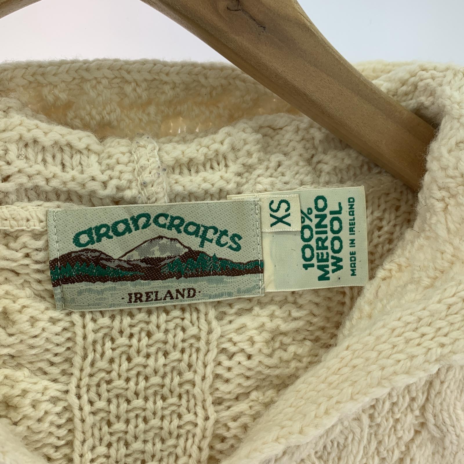 その他トップス 90saran crafts アイルランド製 フィッシャーマンジップニット XS ベージュ