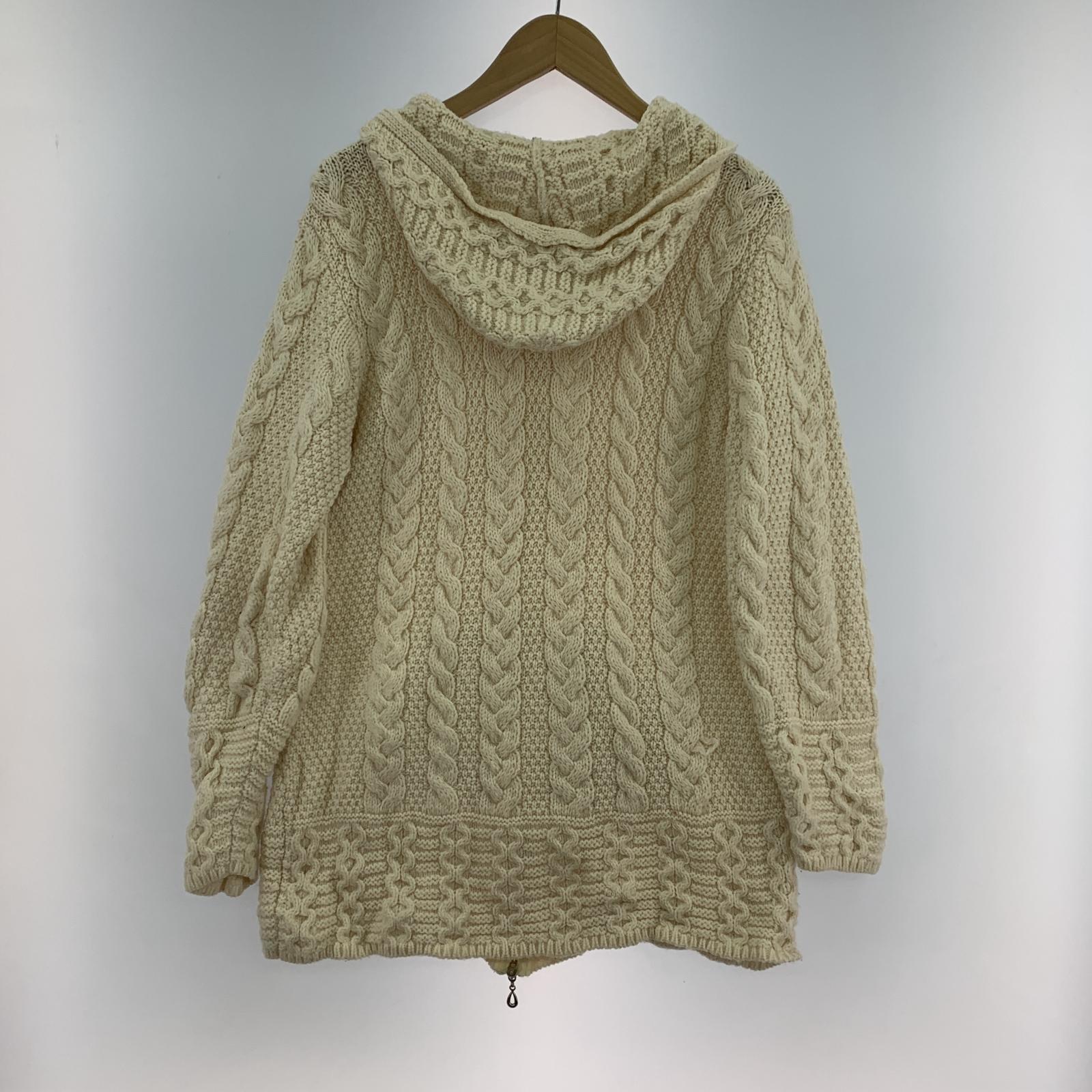 その他トップス 90saran crafts アイルランド製 フィッシャーマンジップニット XS ベージュ