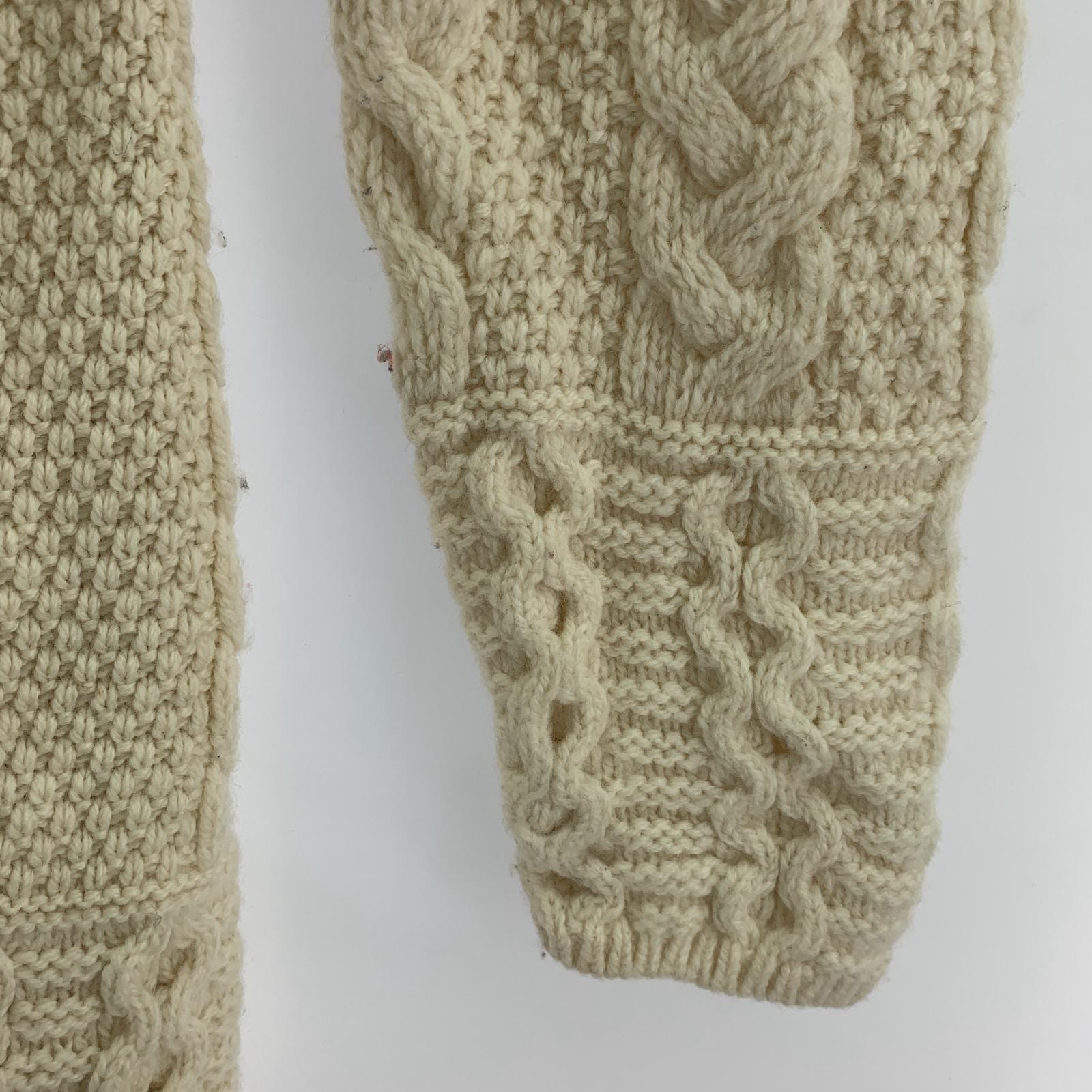 その他トップス 90saran crafts アイルランド製 フィッシャーマンジップニット XS ベージュ