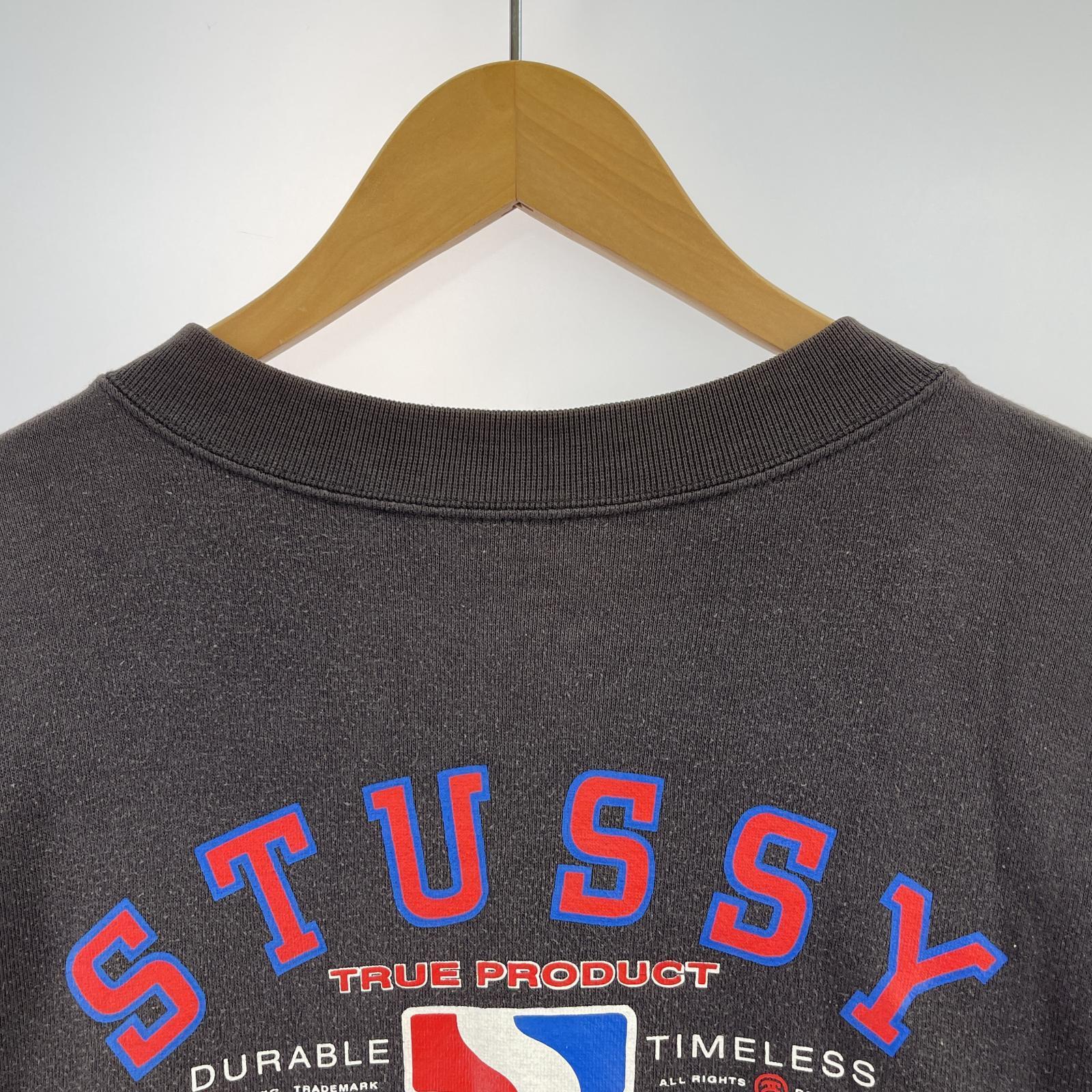 その他トップス STUSSY 90s DURABLE TIMELESS プリントスウェット グレー (M) M グレー