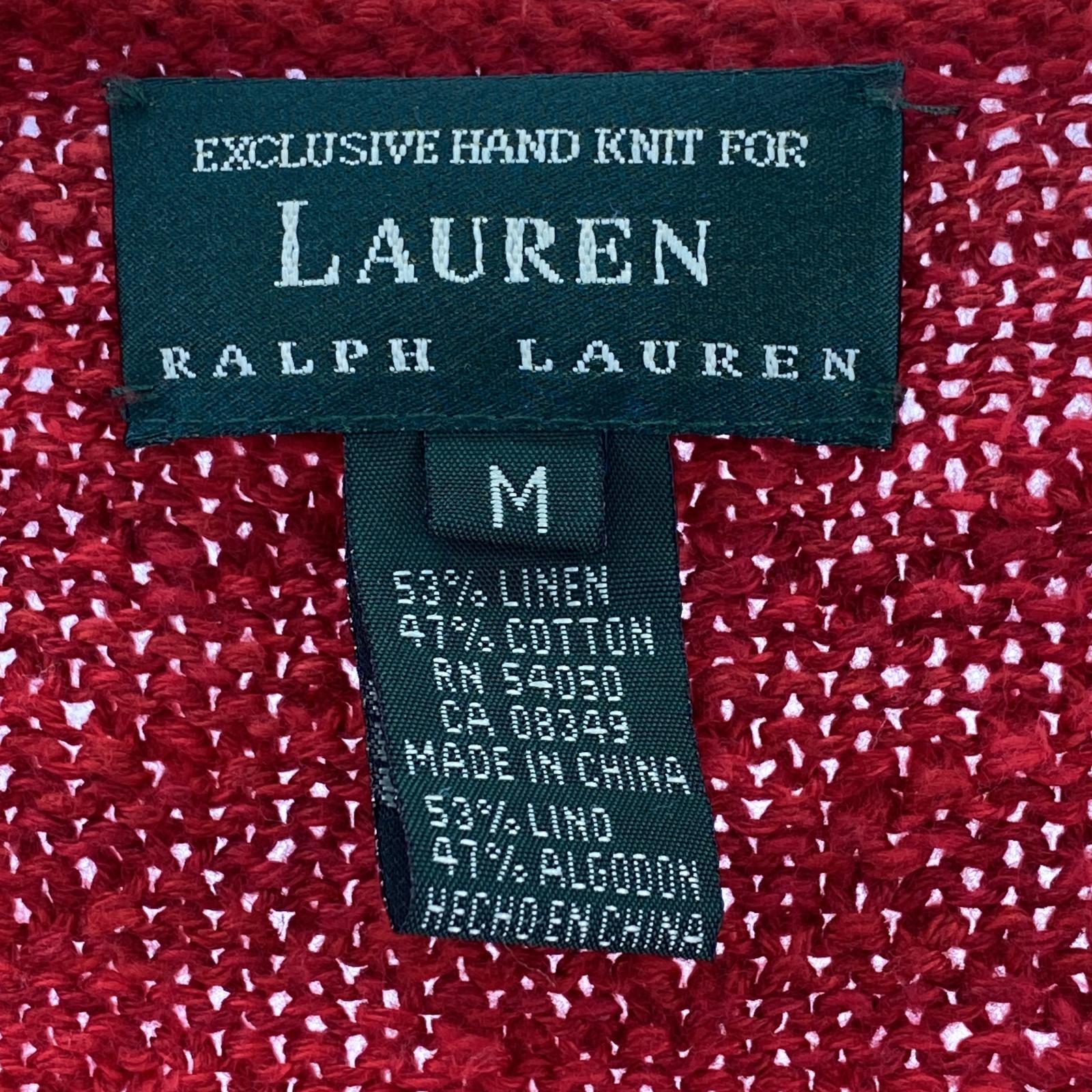 その他トップス LAUREN RALPH LAUREN ネイティブハンドニットカーディガン RED (M) M レッド