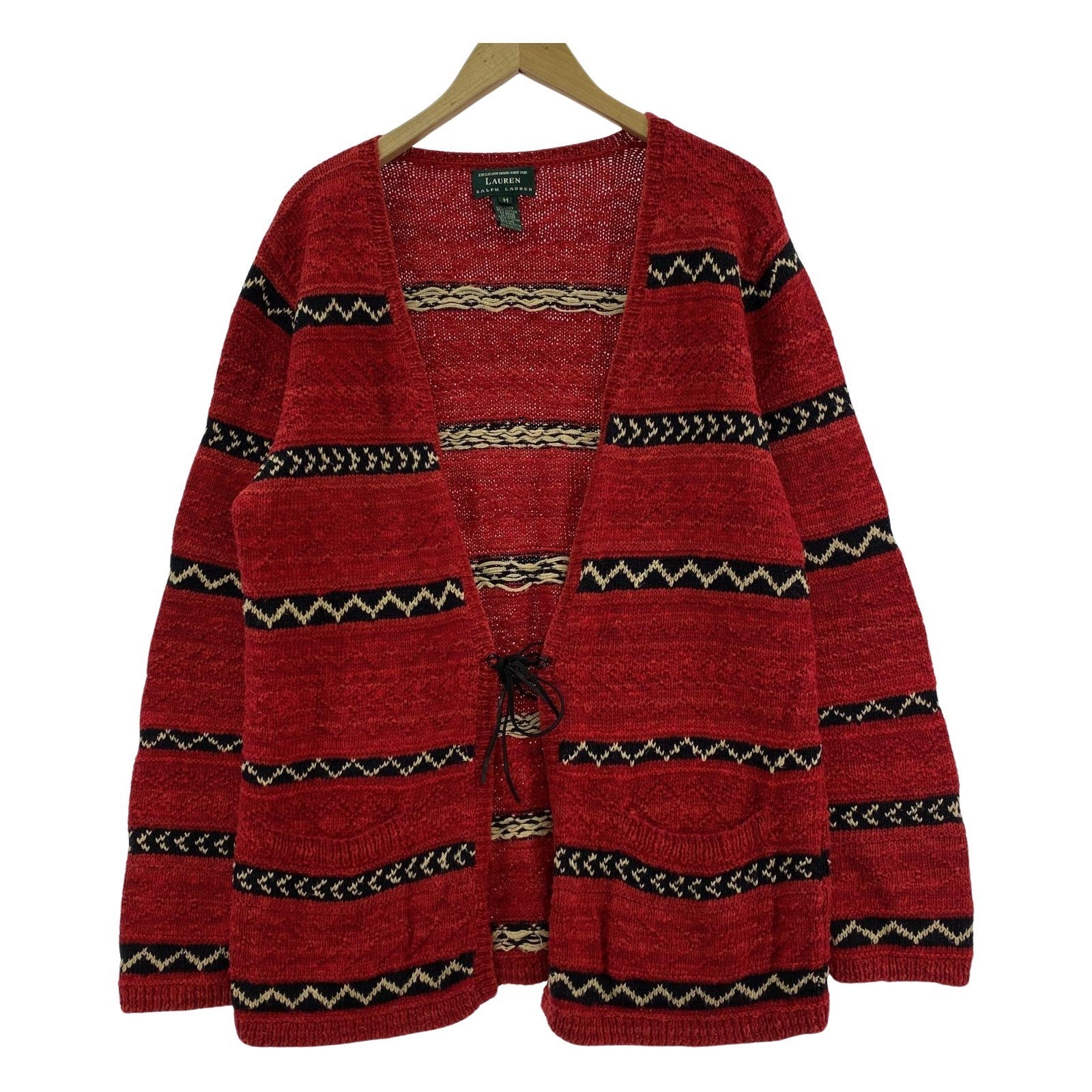 その他トップス LAUREN RALPH LAUREN ネイティブハンドニットカーディガン RED (M) M レッド