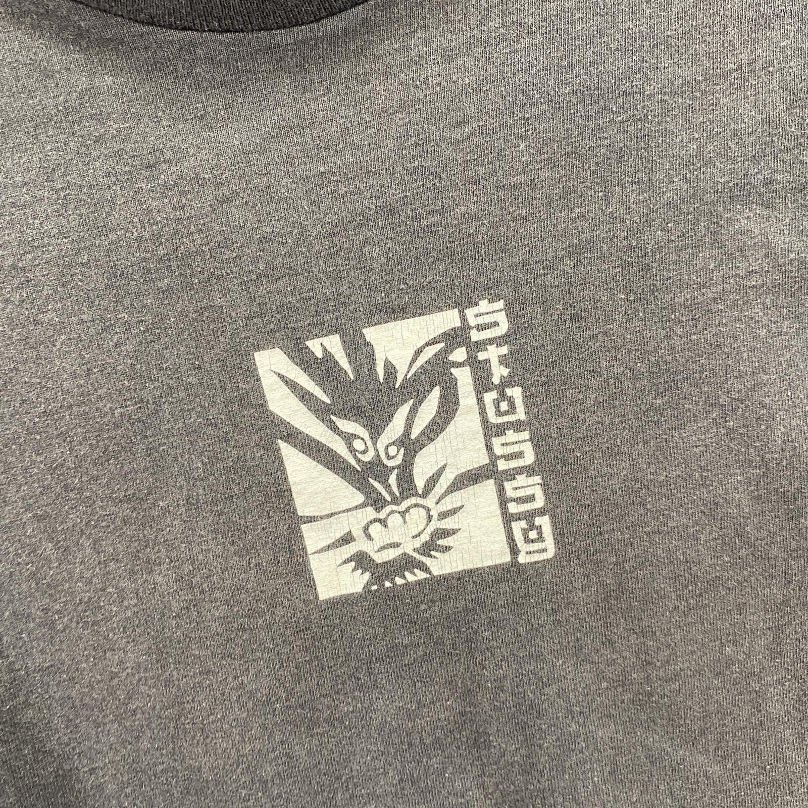 その他トップス STUSSY 90S ドラゴンアートプリント S/Sカ S ブラック